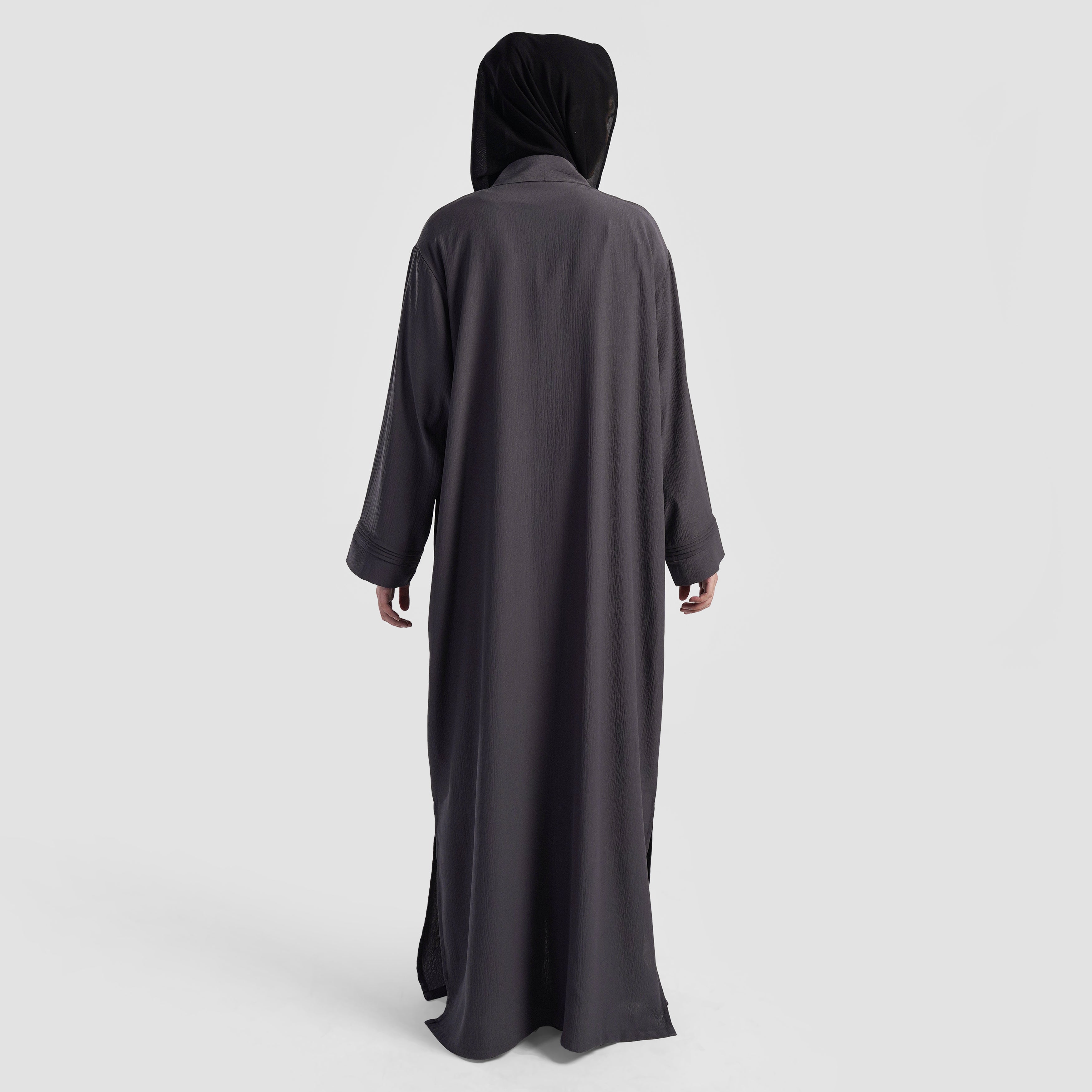 Aveline Pleated Abaya (Charcoal)