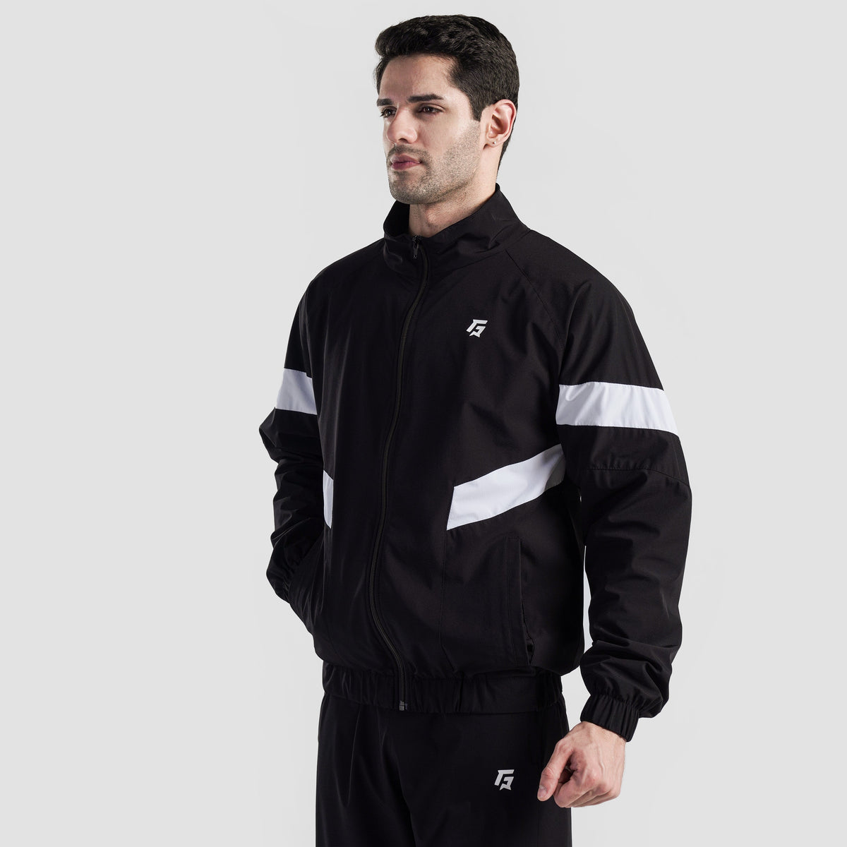 men track top zip gym jacket training outerwear side view Men Track Top Gymarmour Pakistan