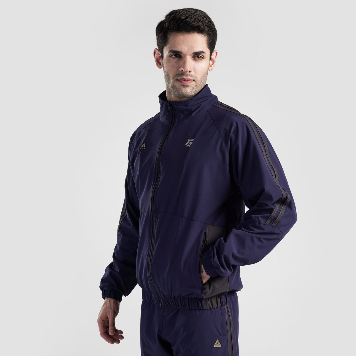 men track top zip gym jacket training outerwear side view Men Track Top Gymarmour Pakistan