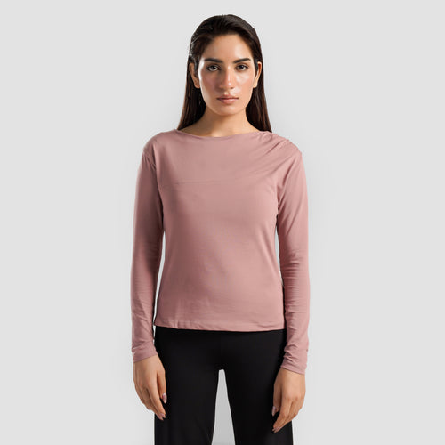Asymmetrical Yoga Top (Dusty Pink)