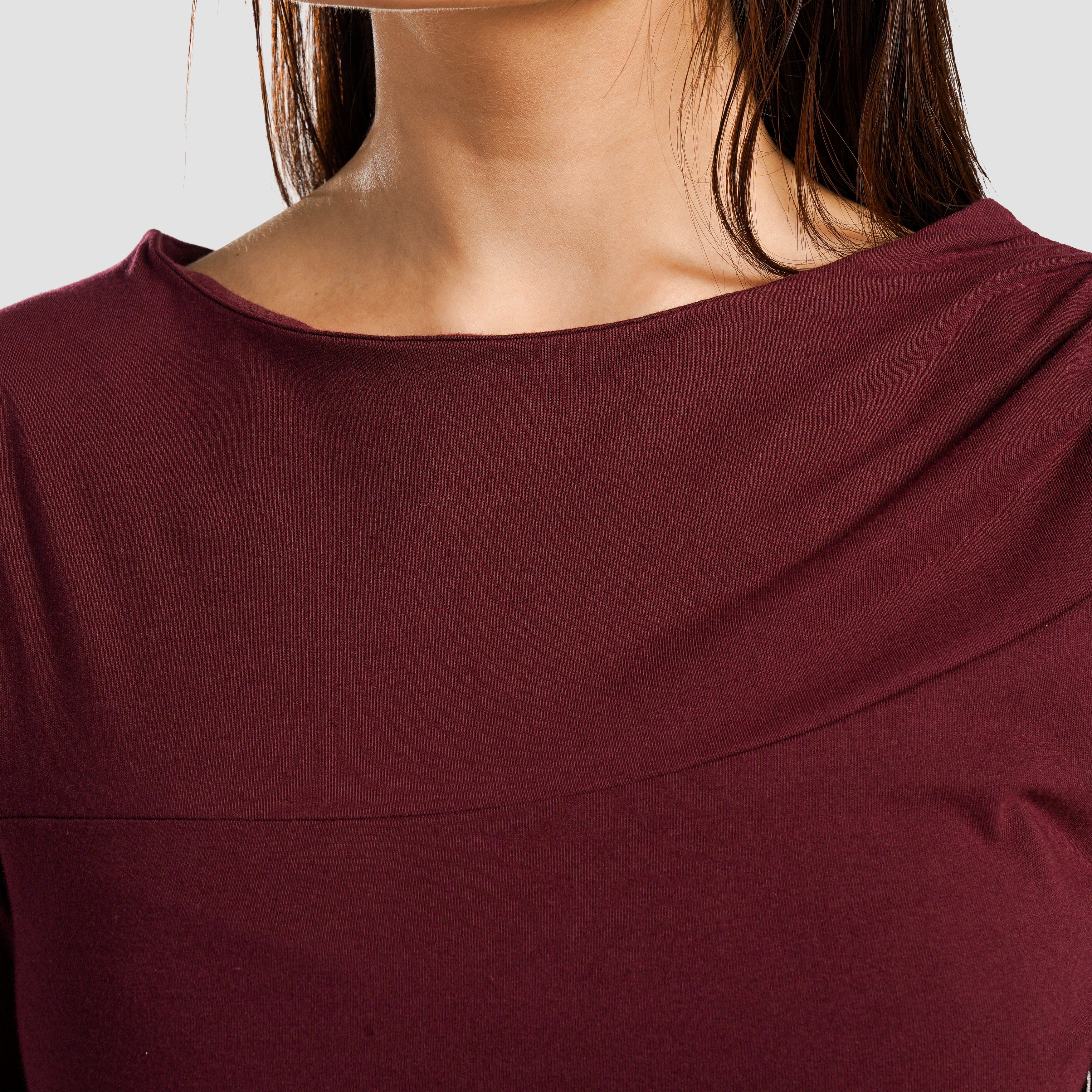 Asymmetrical Yoga Top (Maroon)