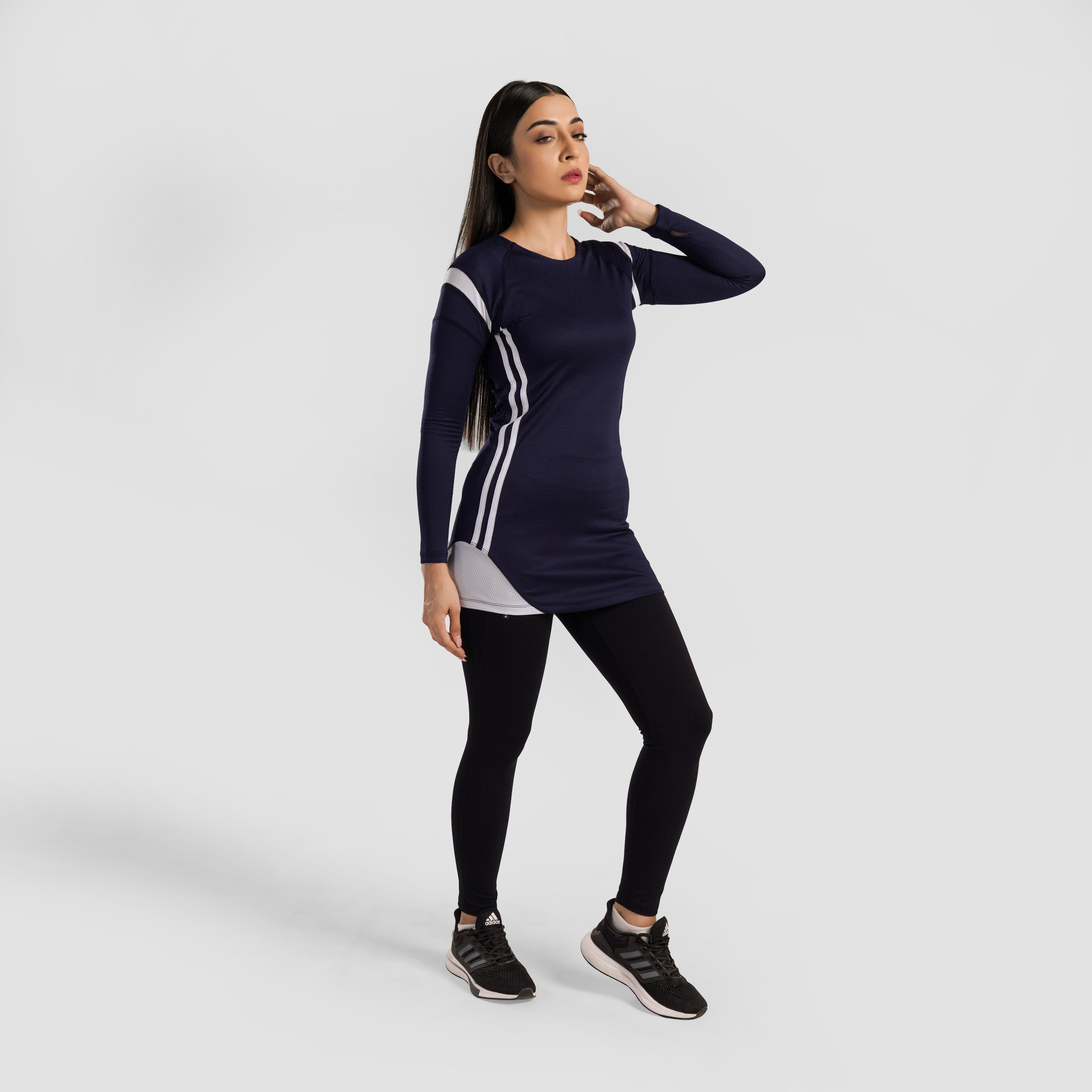 Prime Tennis Dress (Navy-White)