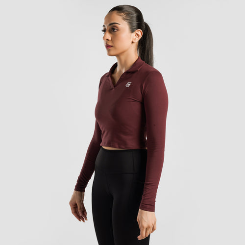 Collared Top (Maroon)