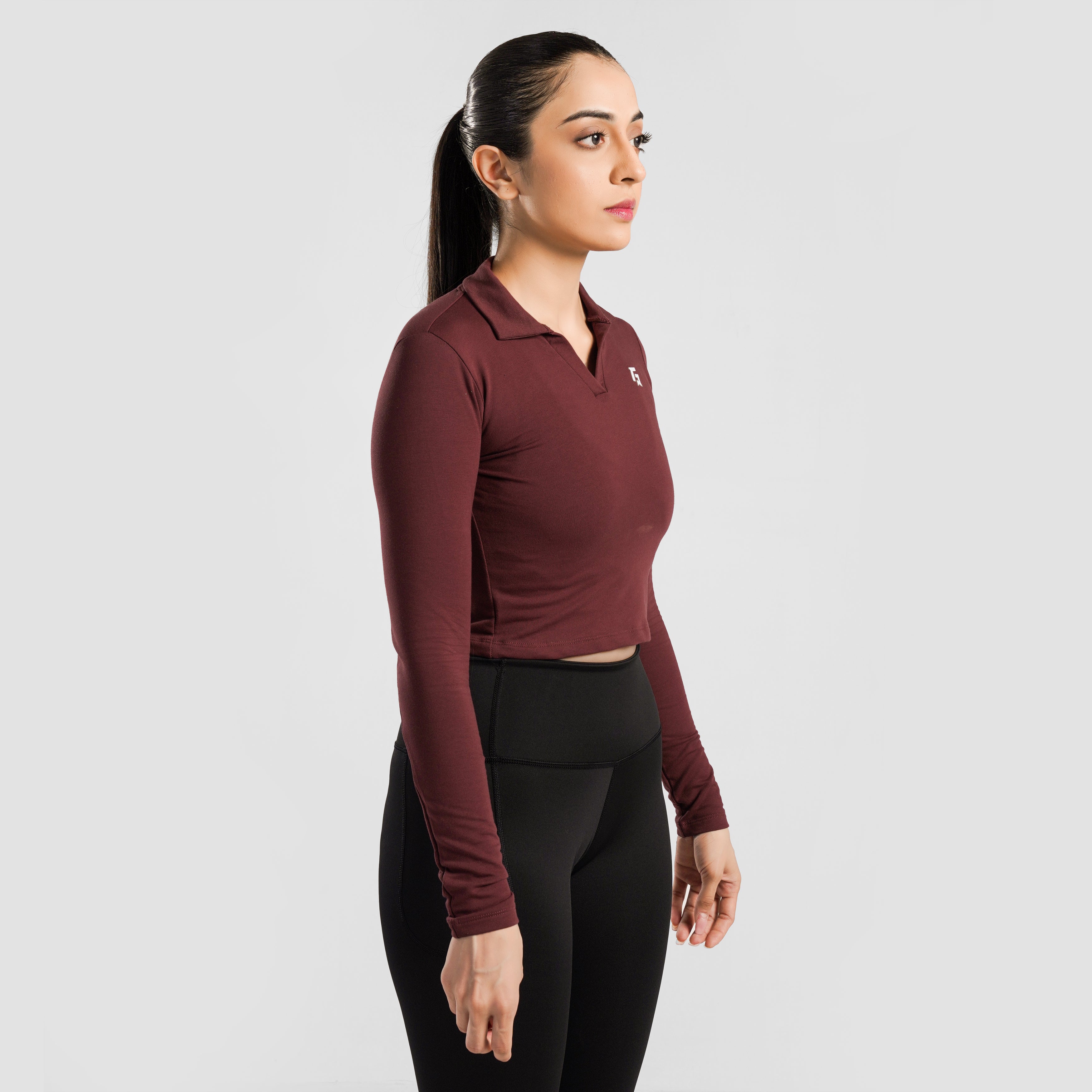 Collared Top (Maroon)