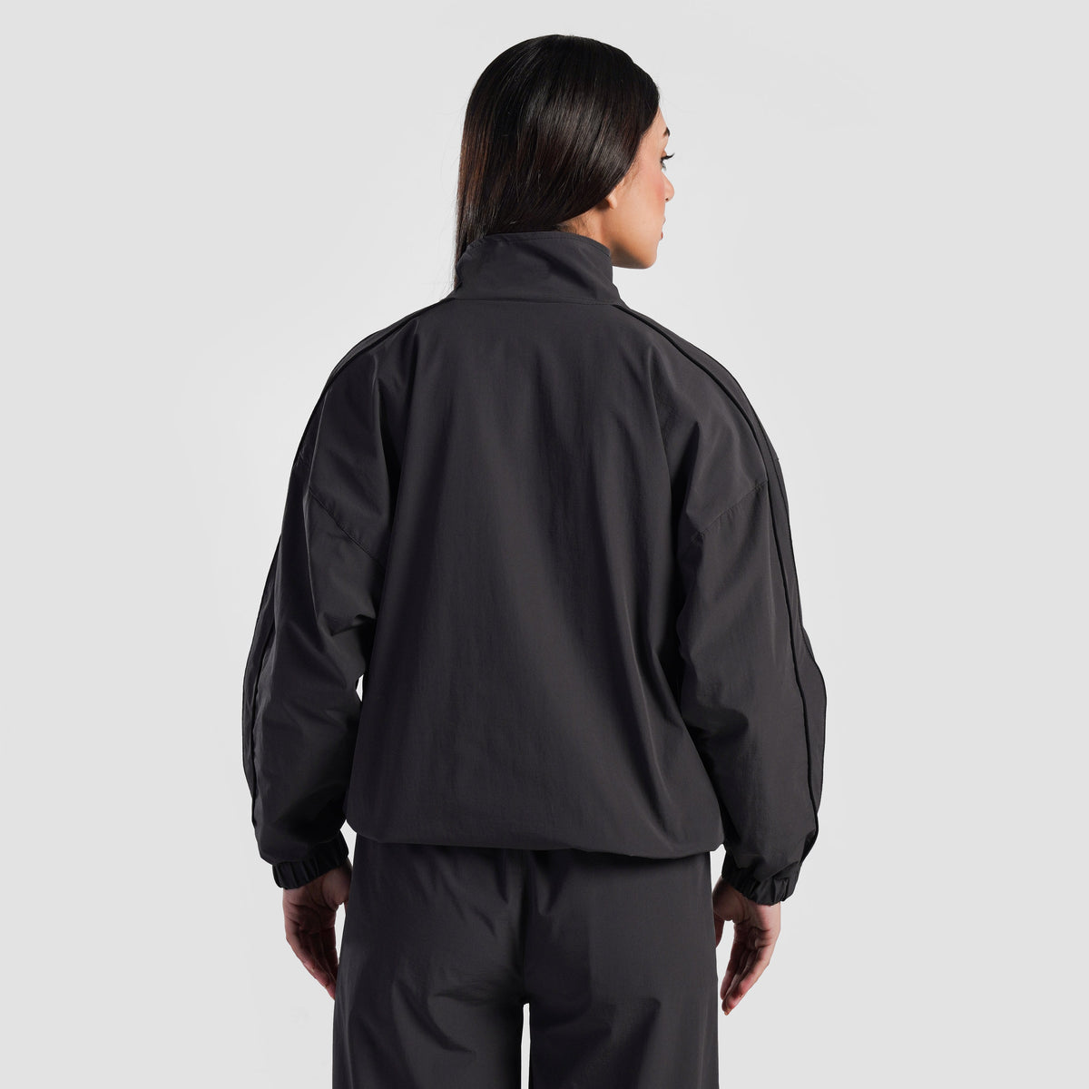 women track top zip gym jacket training outerwear side view Women Track Top GymArmour Pakistan