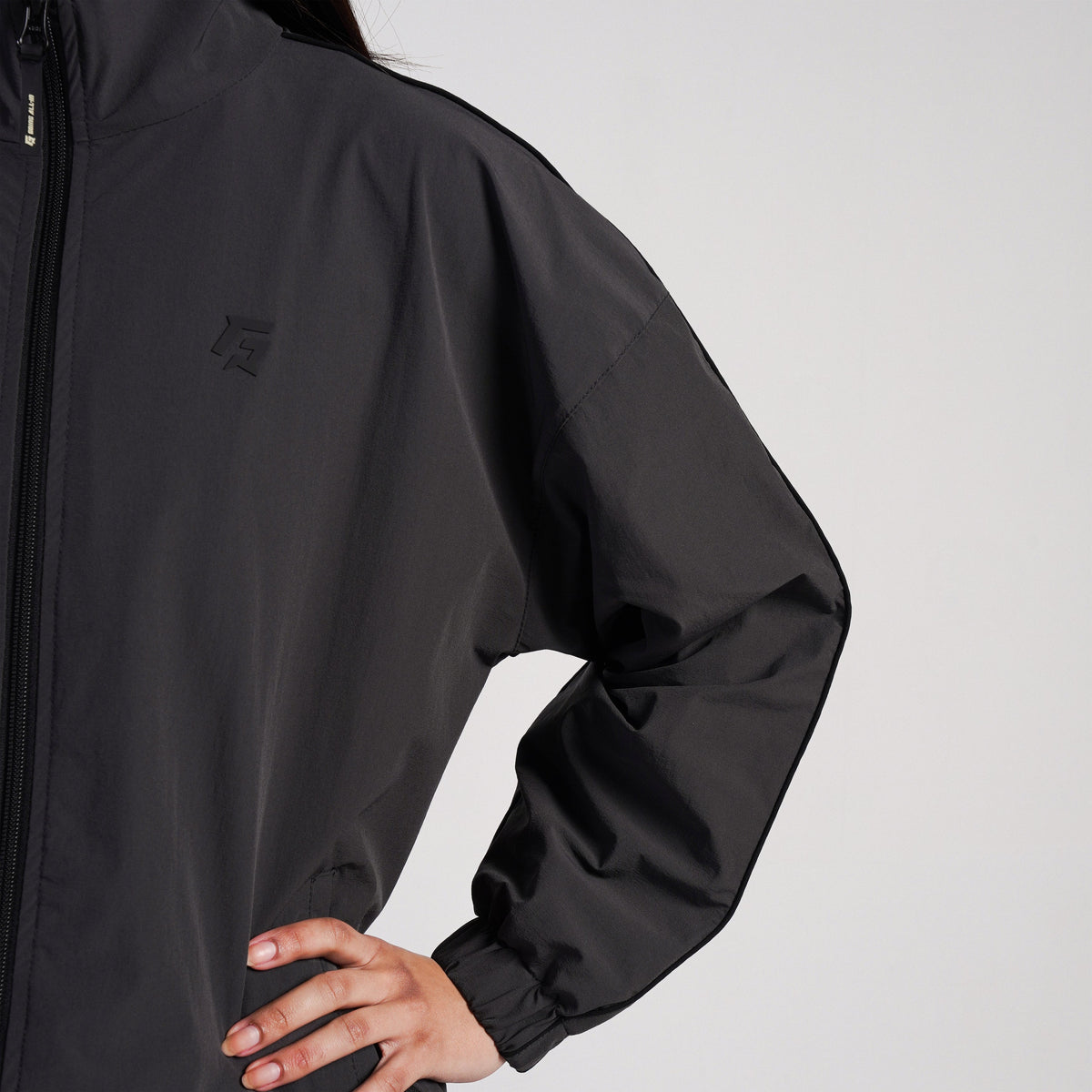 women track top zip gym jacket training outerwear fabric detail Women Track Top GymArmour Pakistan