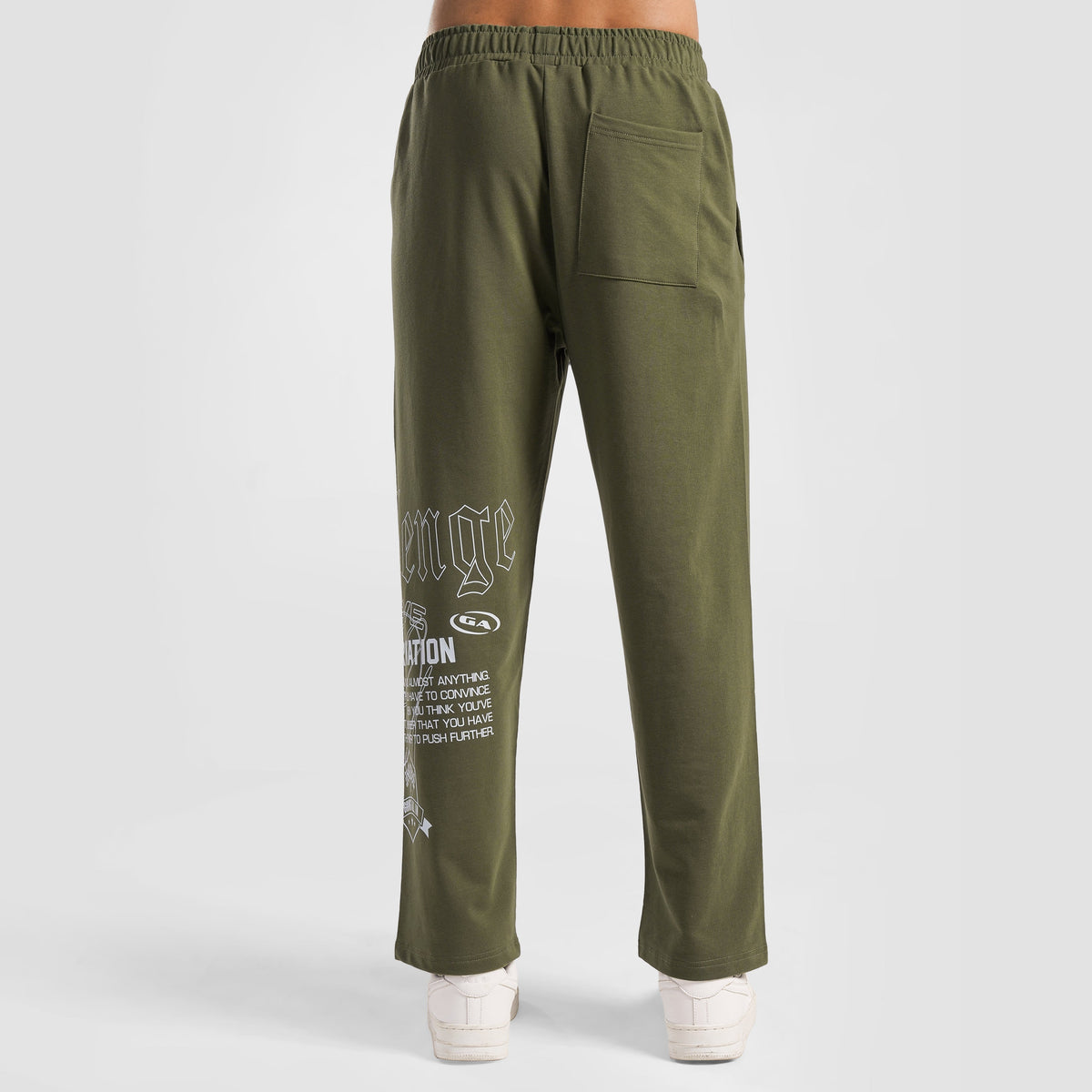 Side angle of Olive Spectraflex Trousers for men