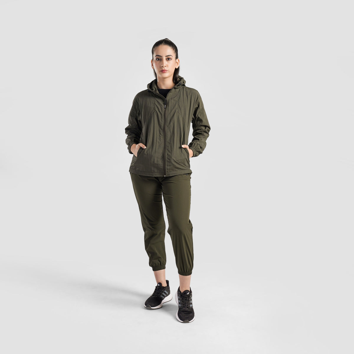 women track top zip gym jacket training outerwear fabric detail Women Track Top Gymarmour Pakistan
