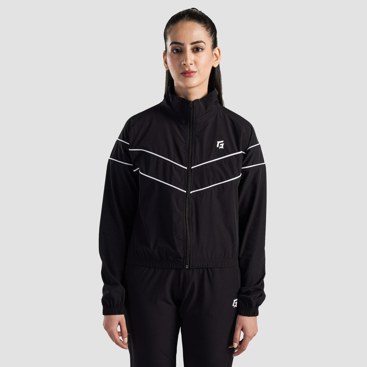 women track top zip gym jacket training outerwear front view Women Track Top Gym Armour Pakistan