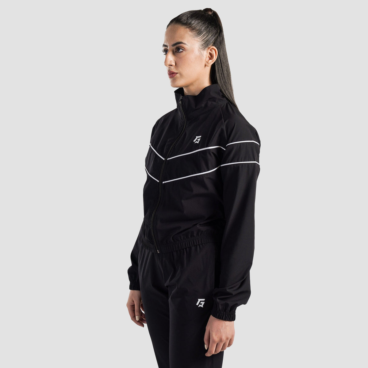 women track top zip gym jacket training outerwear side view Women Track Top Gym Armour Pakistan