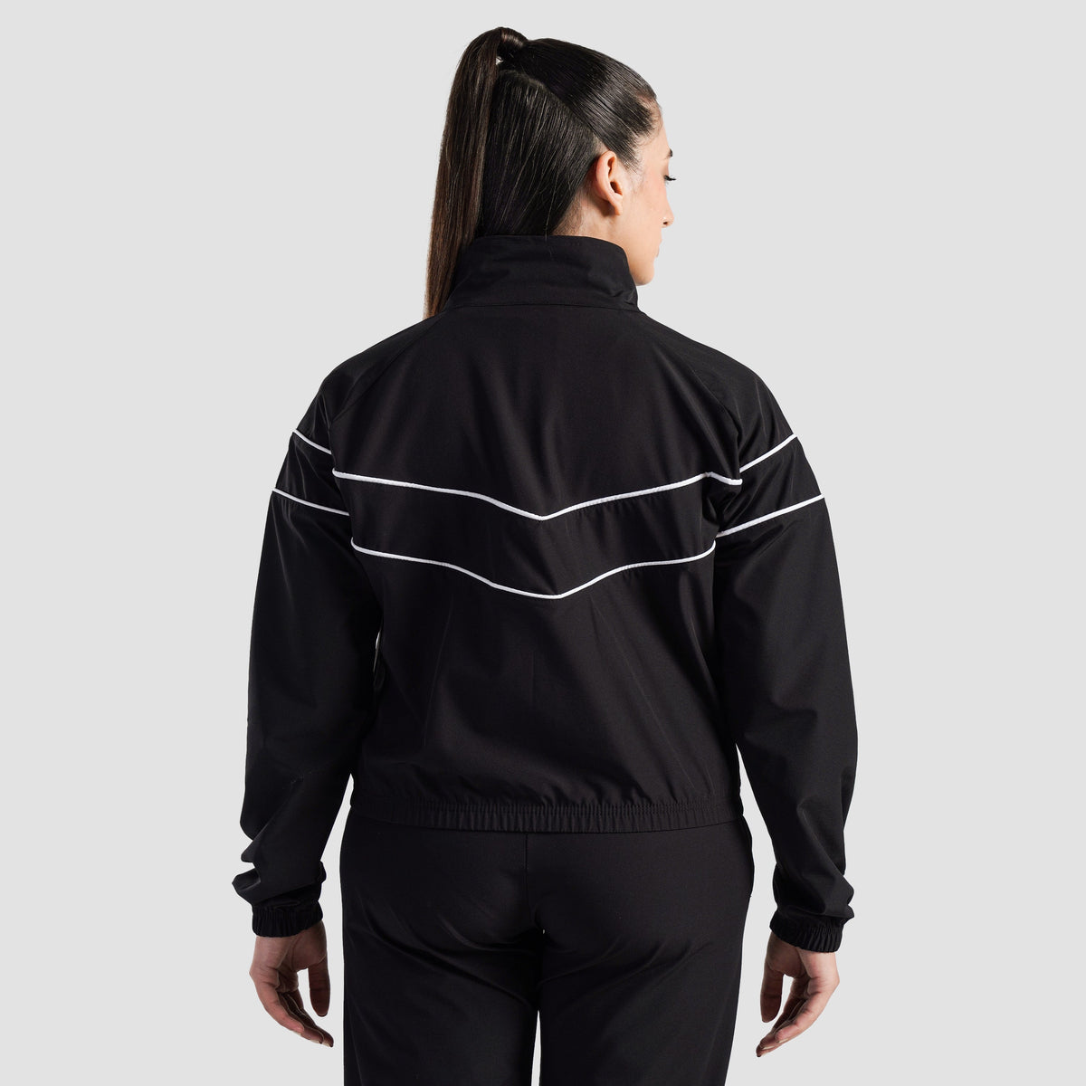 women track top zip gym jacket training outerwear back view Women Track Top Gymarmour Pakistan