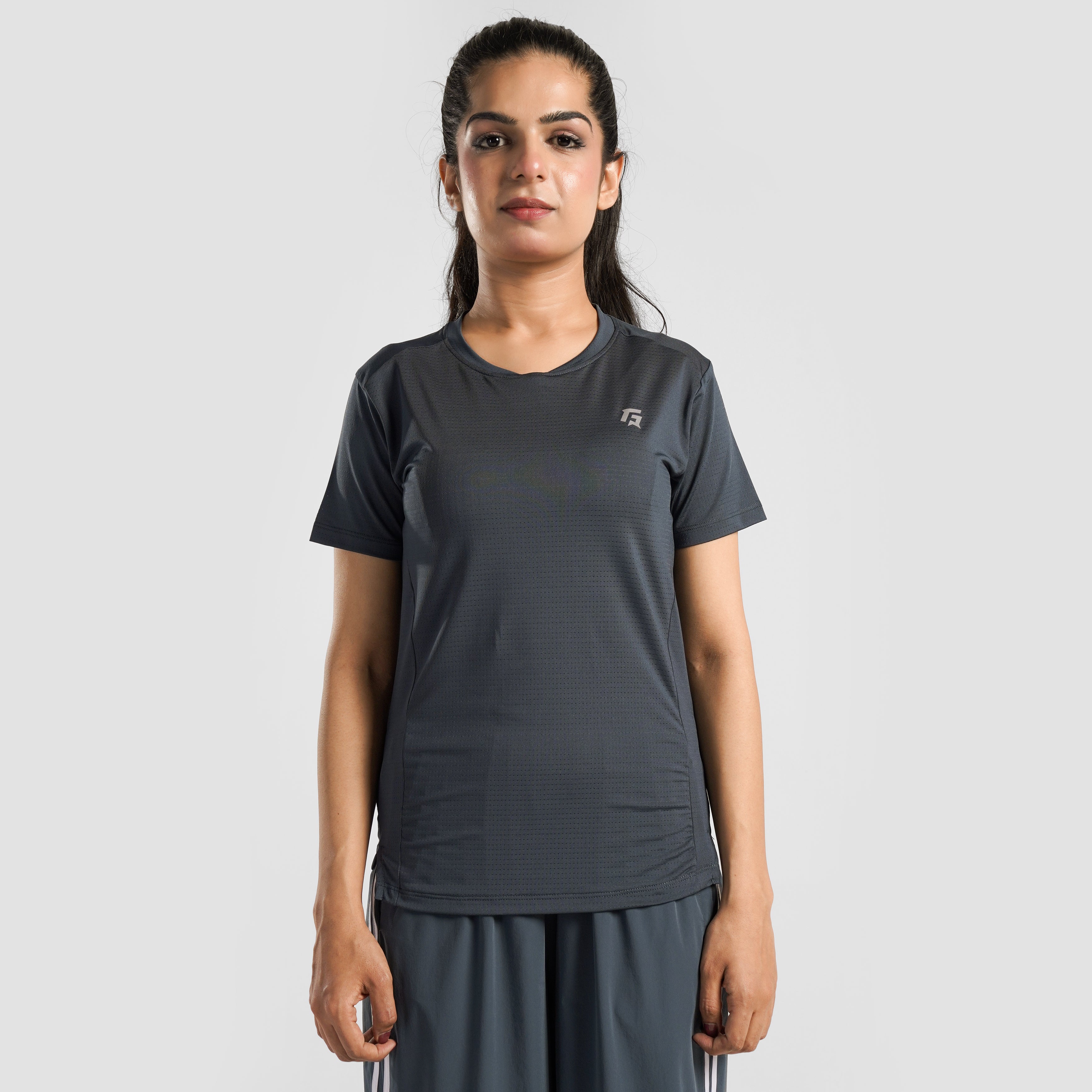 Women Vintage Tee (Dark Grey)