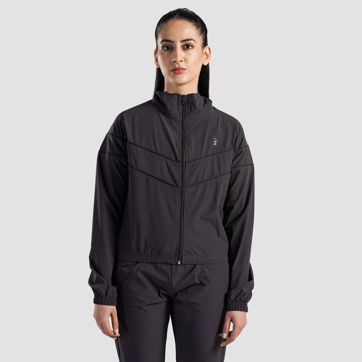 women track top zip gym jacket training outerwear front view Women Track Top Gym Armour Pakistan