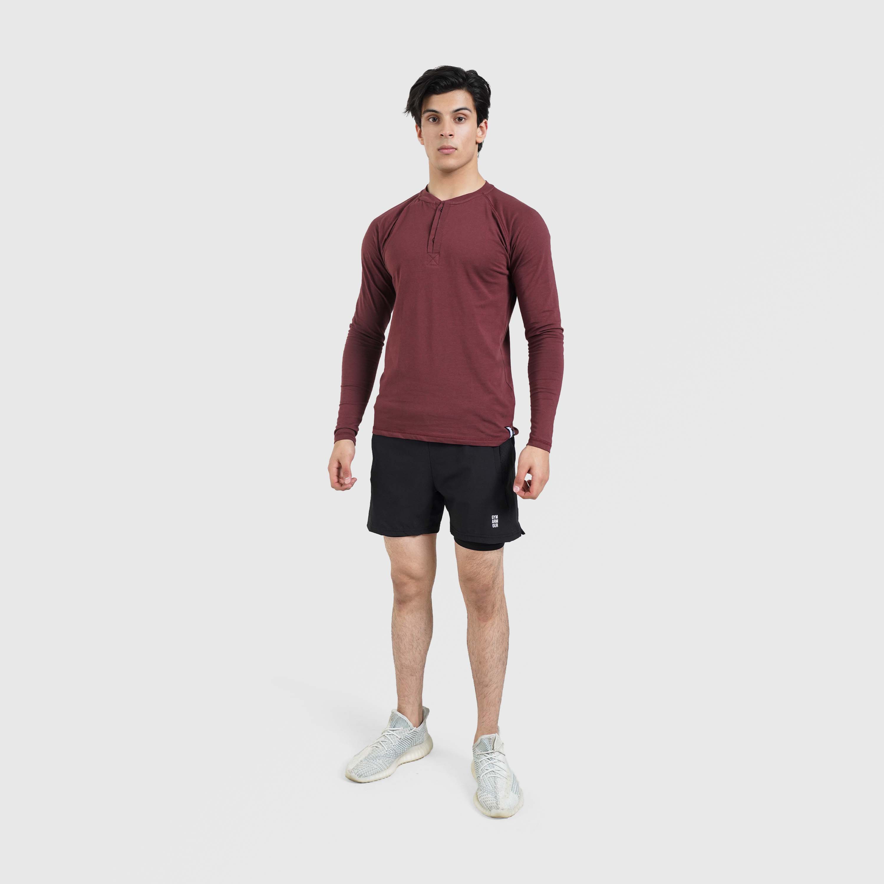 M024 Long Sleeves Tee (Maroon)
