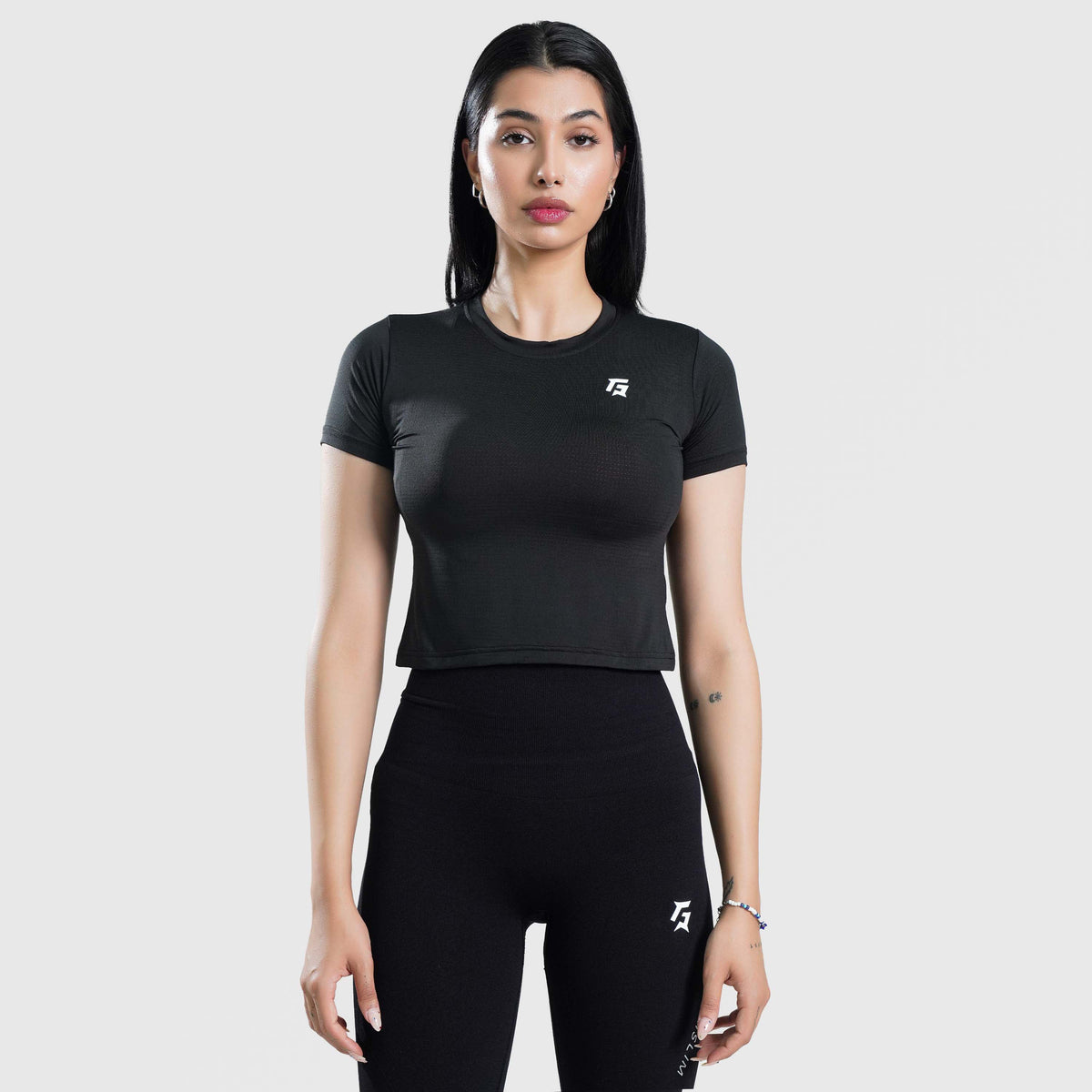 women gym t-shirt sportswear breathable workout tee front view Women T-Shirt GymArmour Pakistan