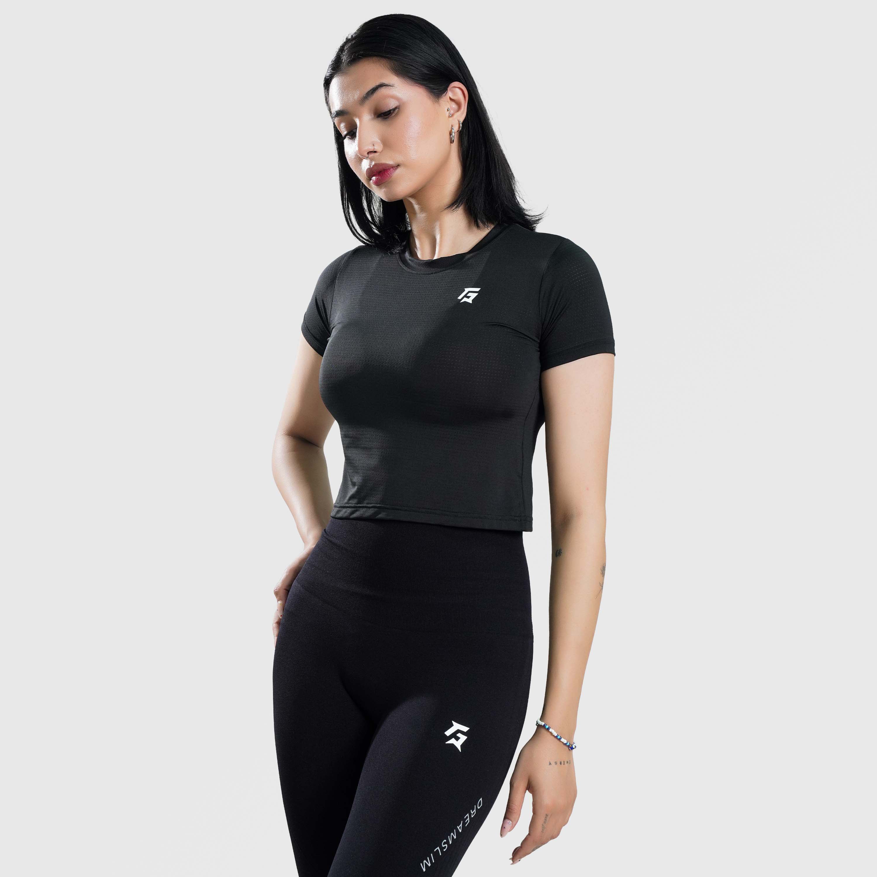 W024 Cropped Tee (Black)