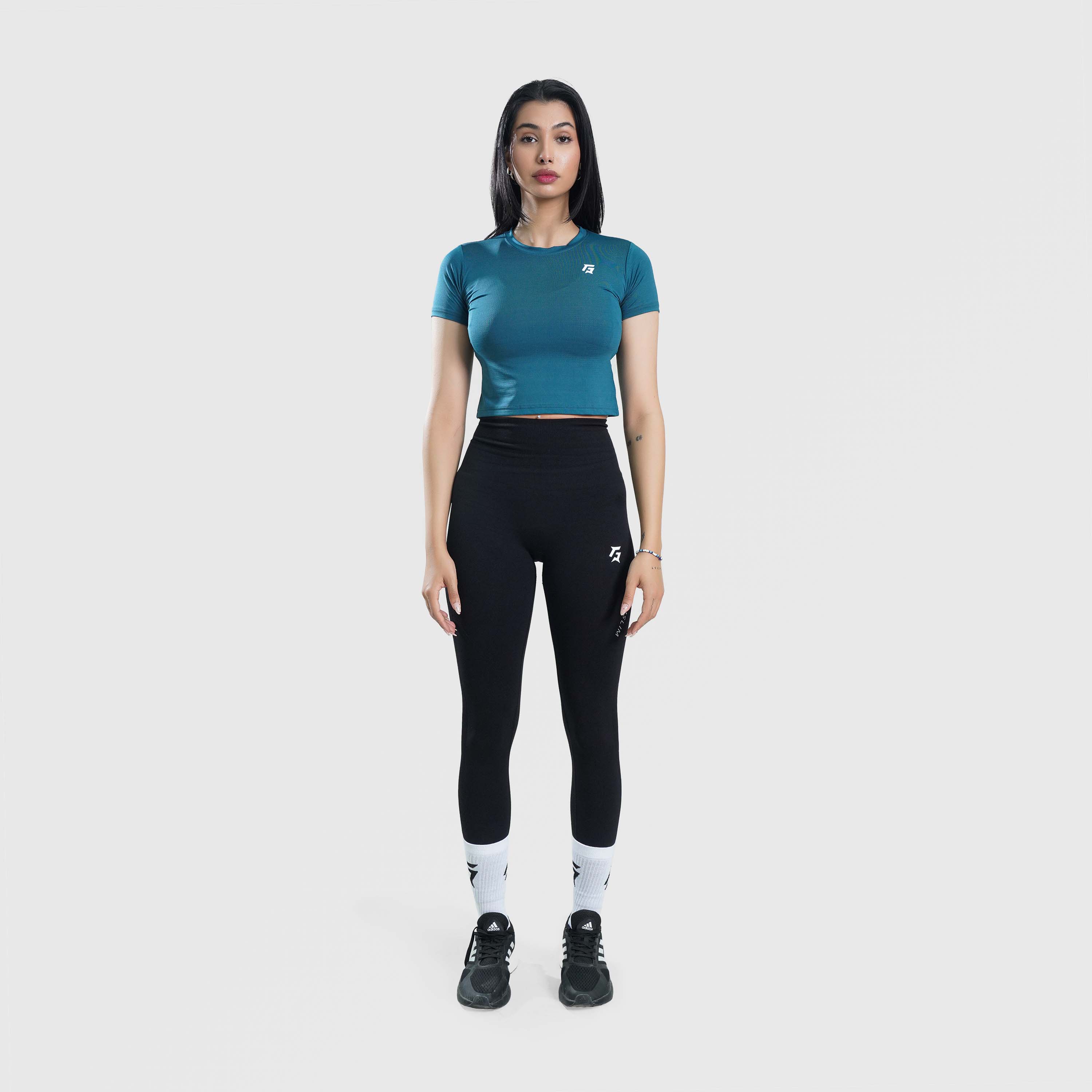 W024 Cropped Tee (Teal)