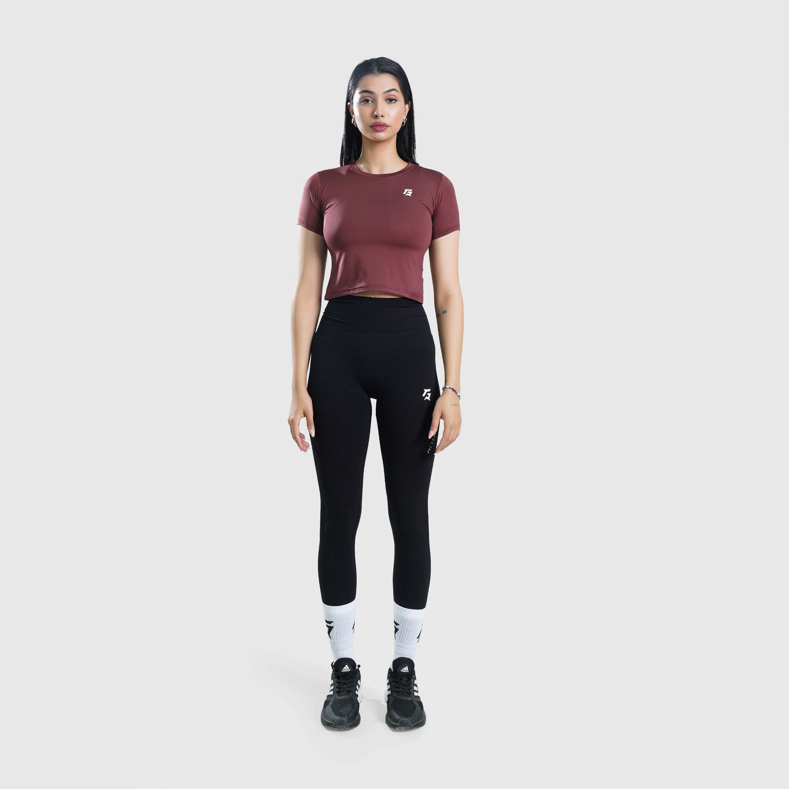 W024 Cropped Tee (Maroon)