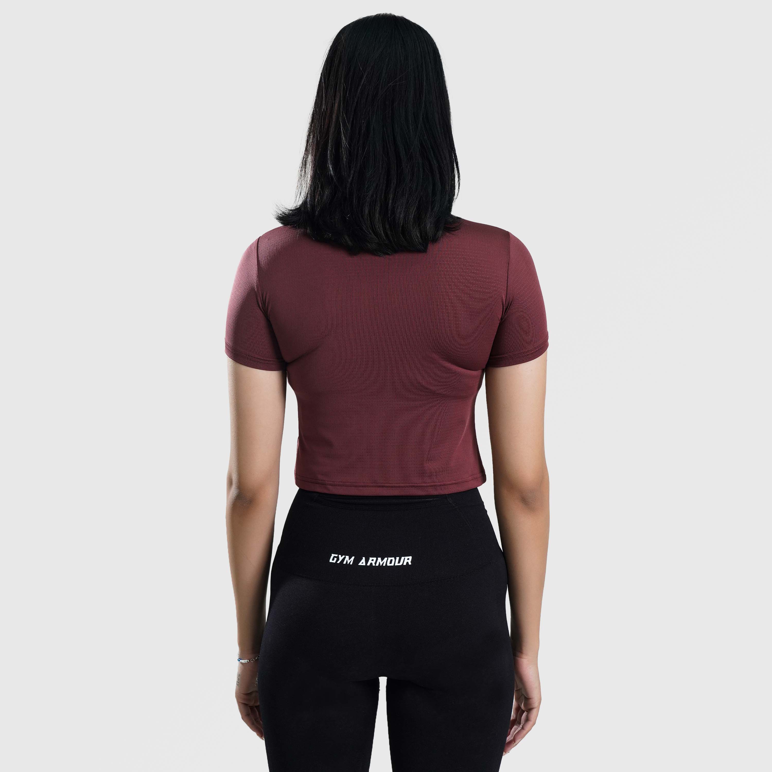 W024 Cropped Tee (Maroon)