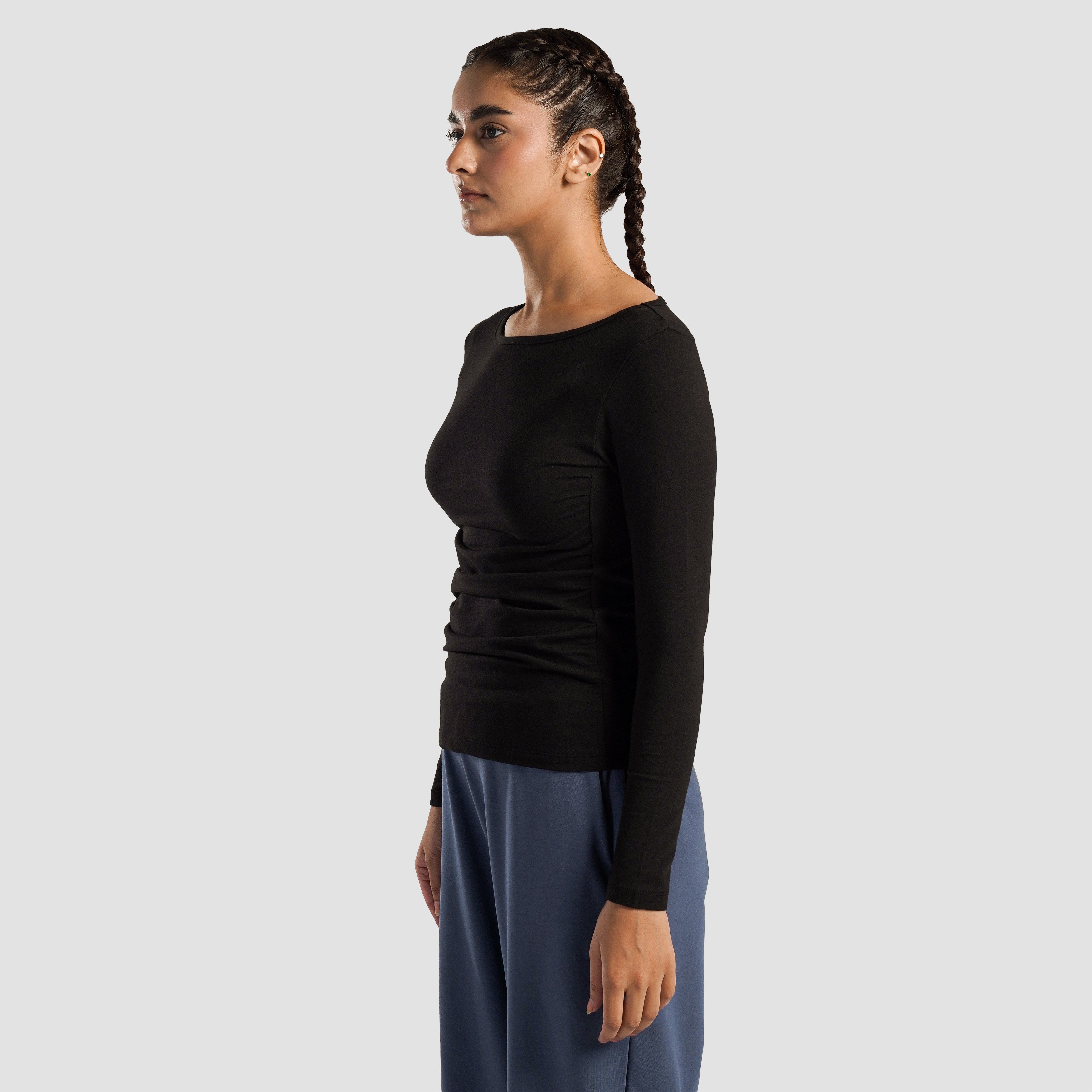 Side Gather Top (Black)