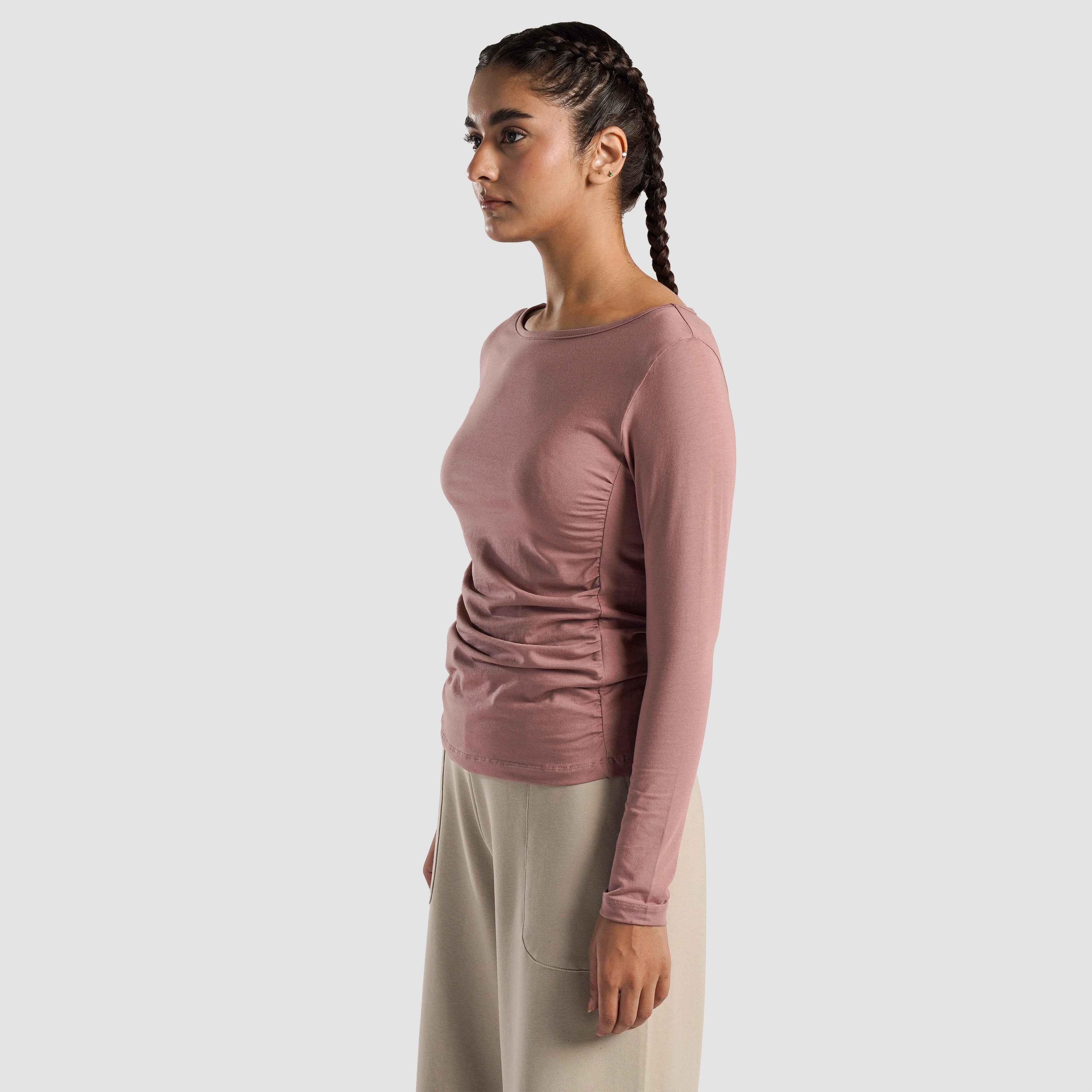 Side Gather Top (Dusty Pink)