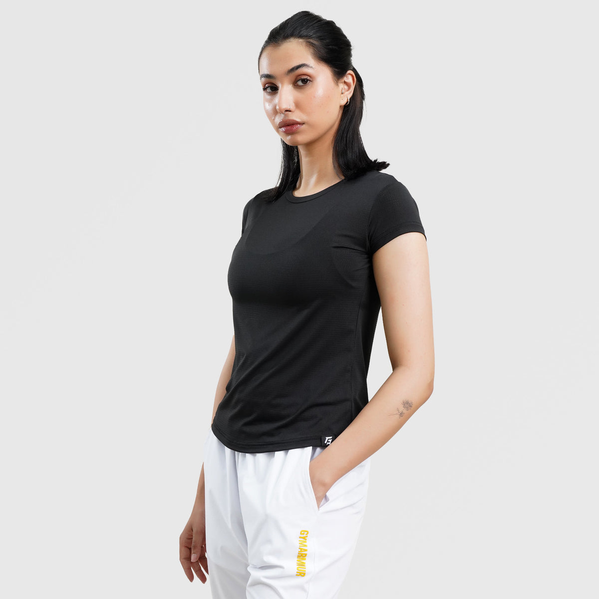 women gym t-shirt sportswear breathable workout tee side view Women T-Shirt GymArmour Pakistan