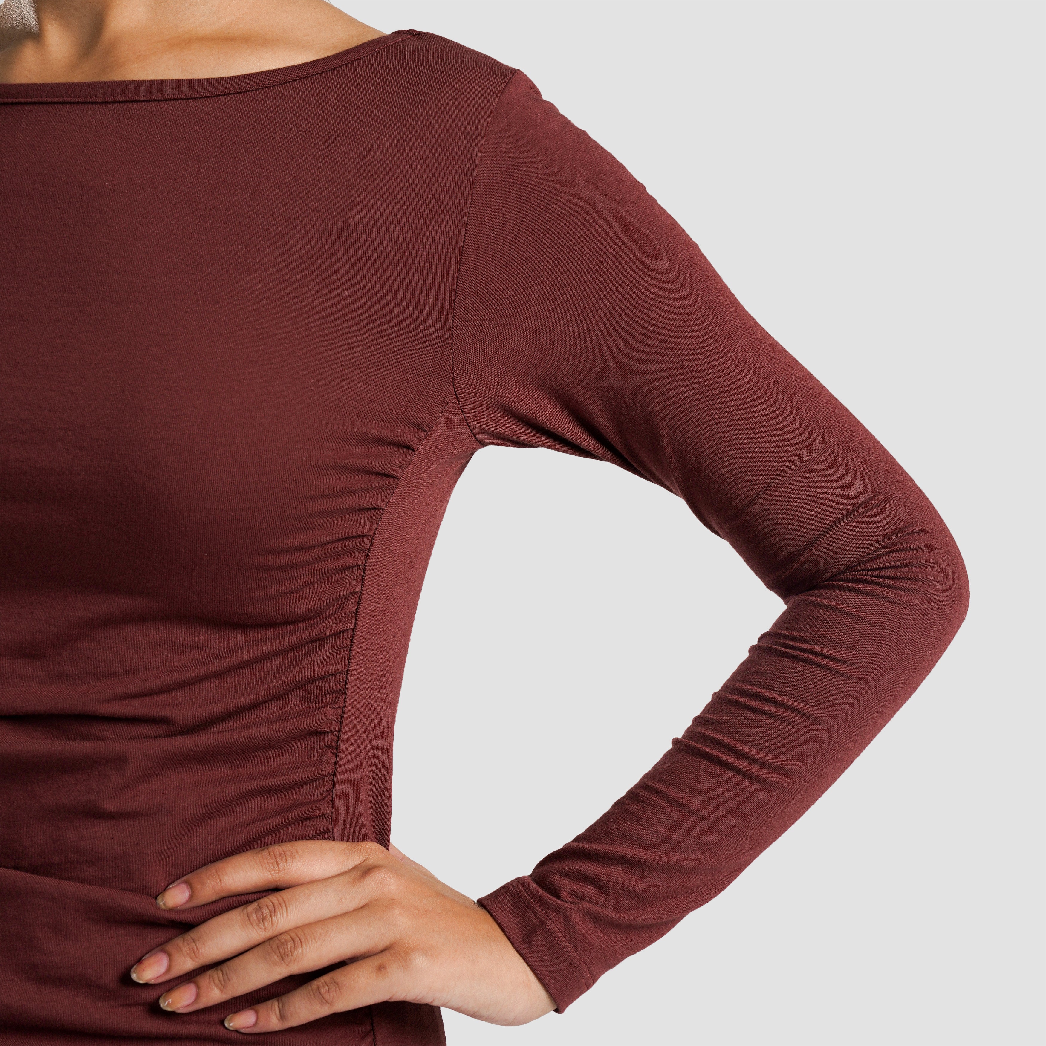 Side Gather Top (Maroon)
