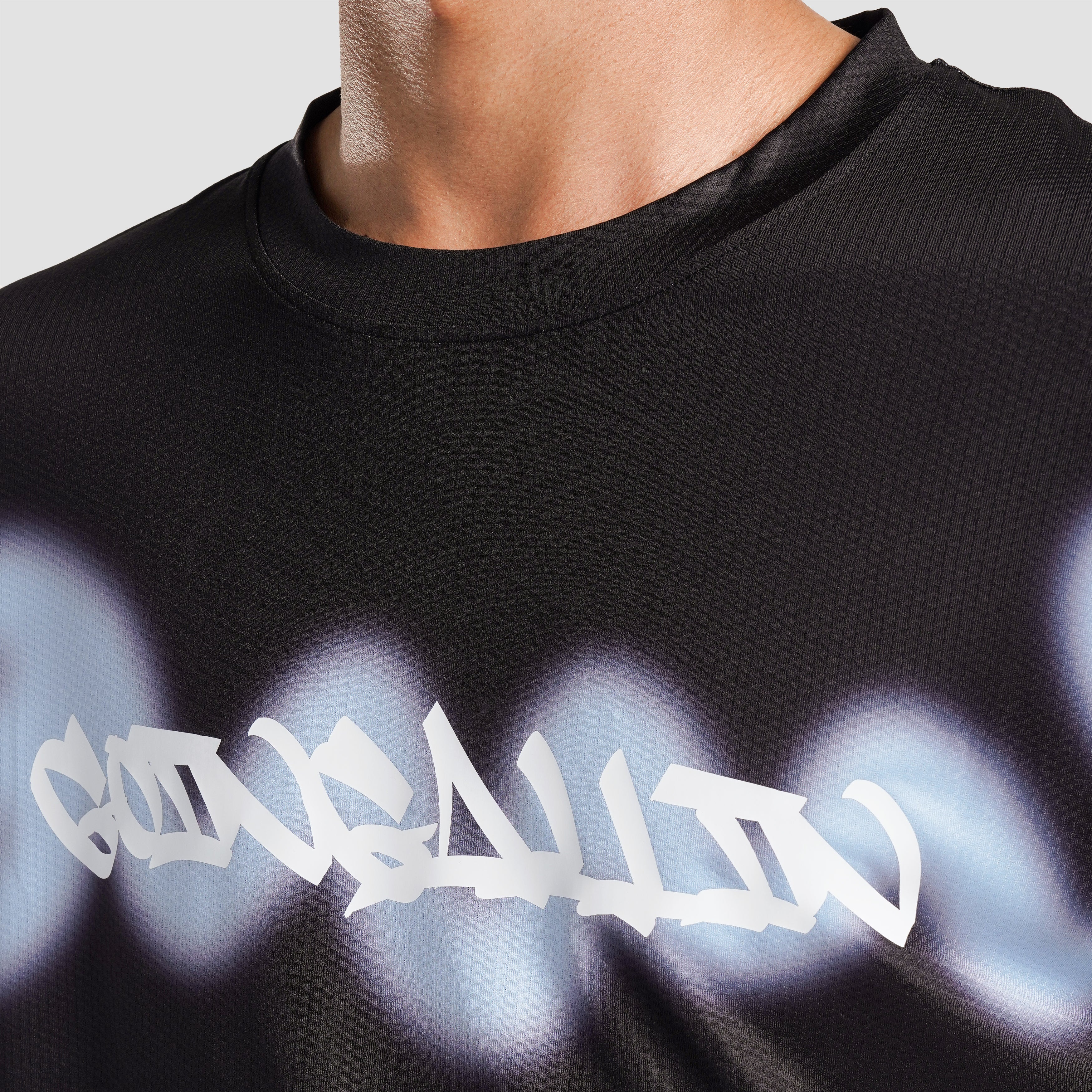 Overspray T-Shirt (Black with Light Blue)