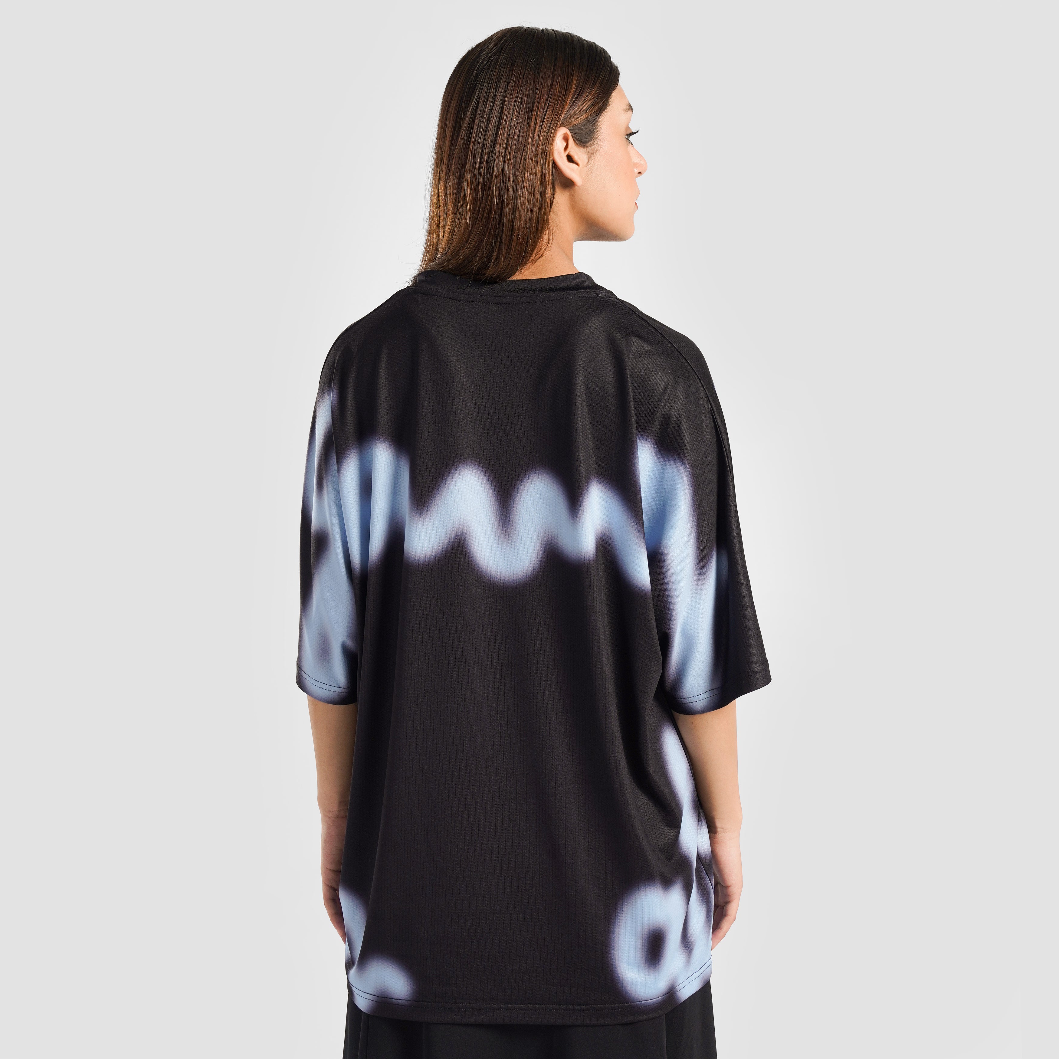 Overspray T-Shirt (Black with Light Blue)