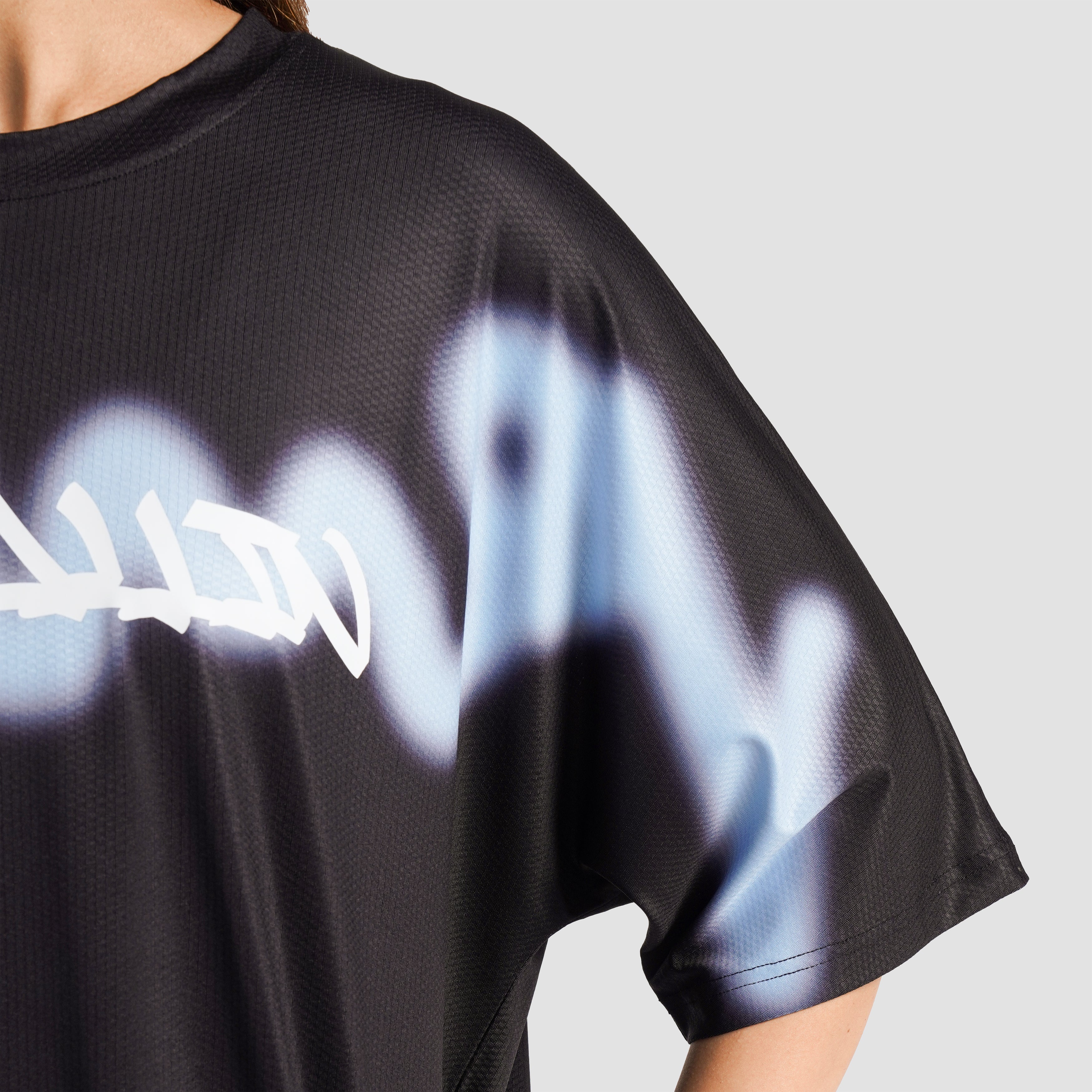 Overspray T-Shirt (Black with Light Blue)
