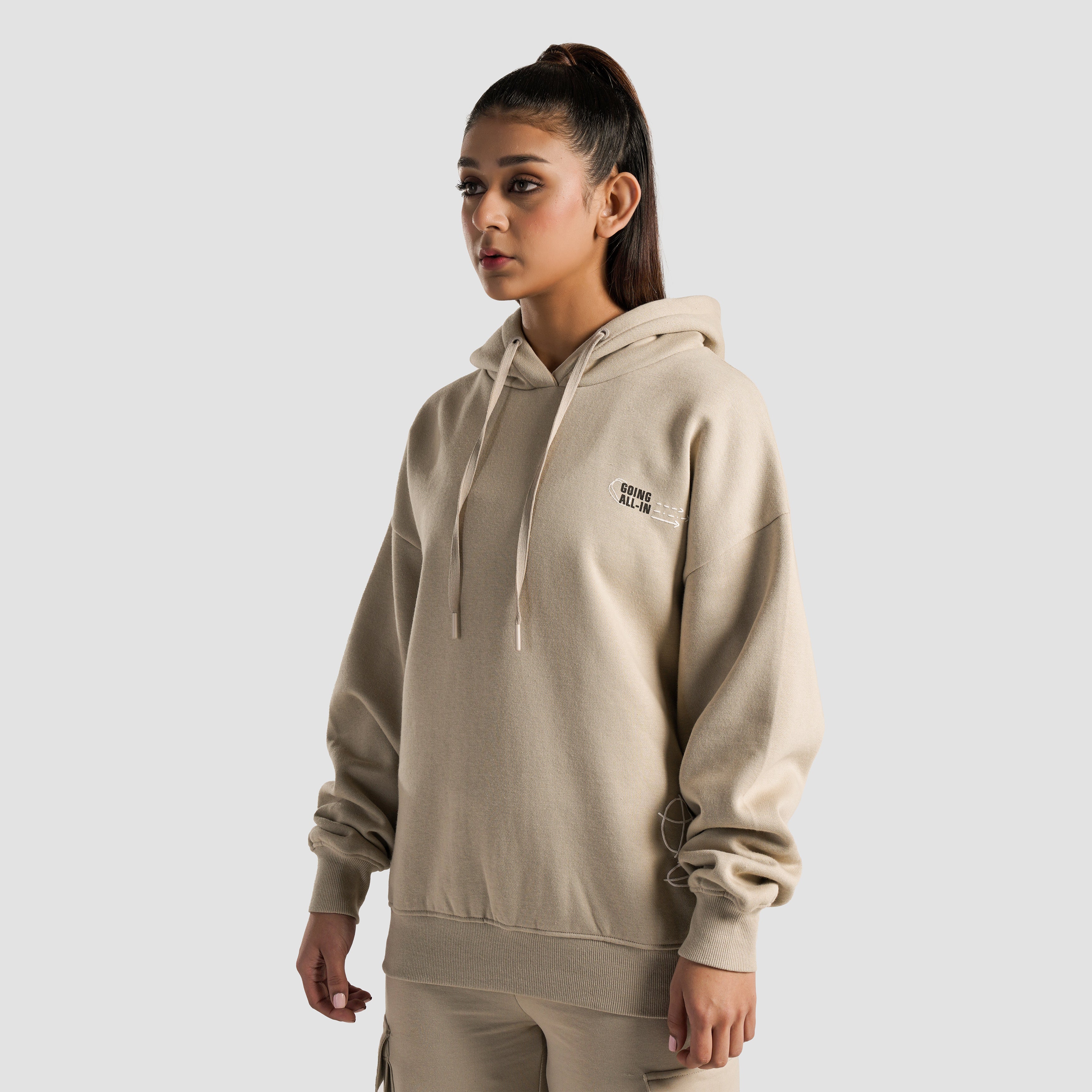 Sweat Club Oversized Hoodie (Beige)