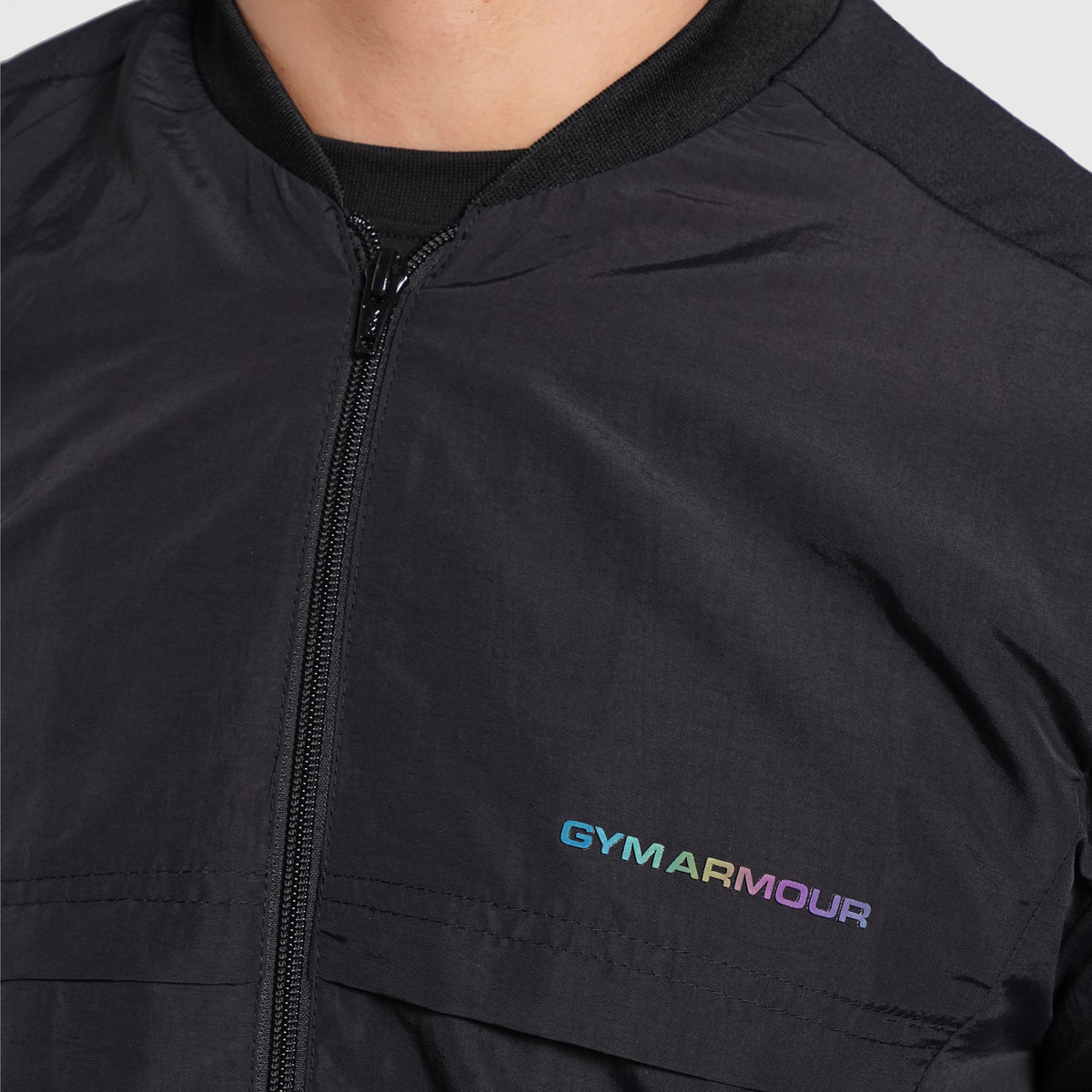 men track top zip gym jacket training outerwear fabric detail Men Track Top GymArmour Pakistan