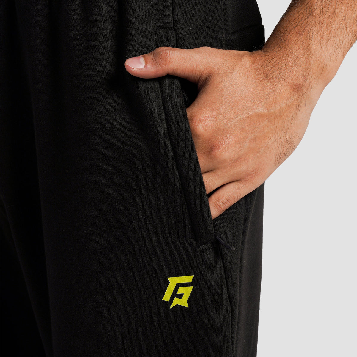 Fabric texture close-up of Black Axis Strike Trouser for men