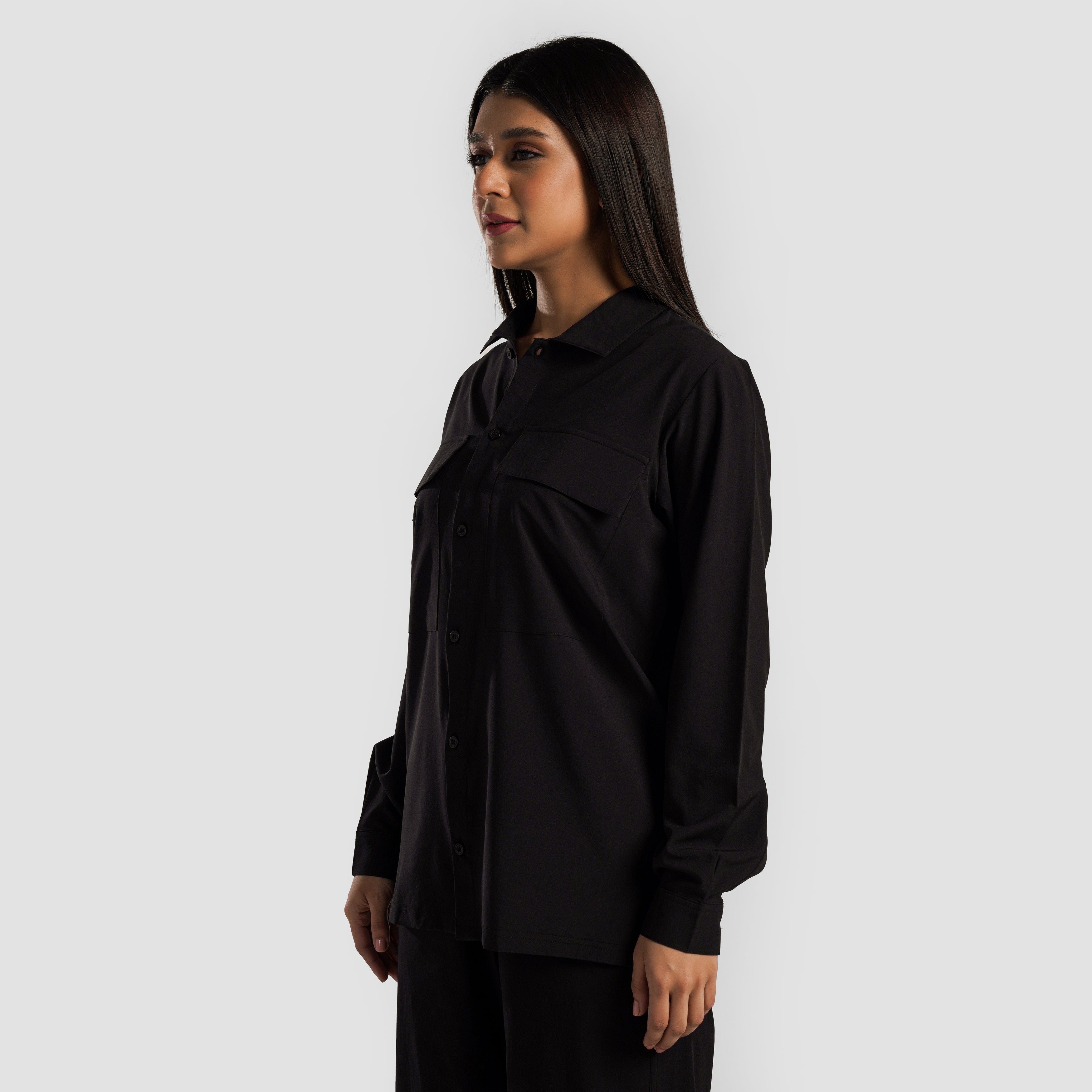 Active Edge Button Down (Black)