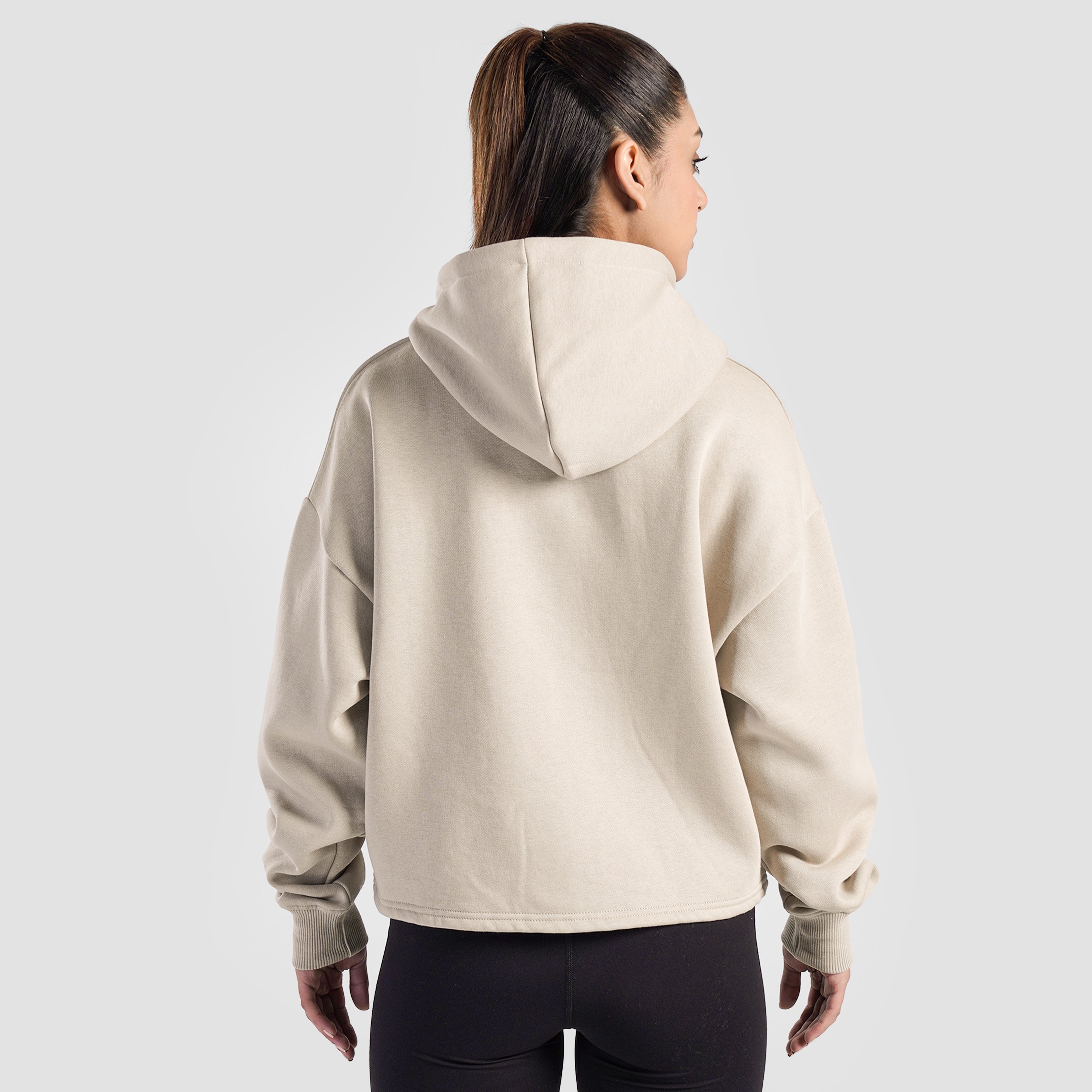 Crest Full Zippper Hoodie (Beige)