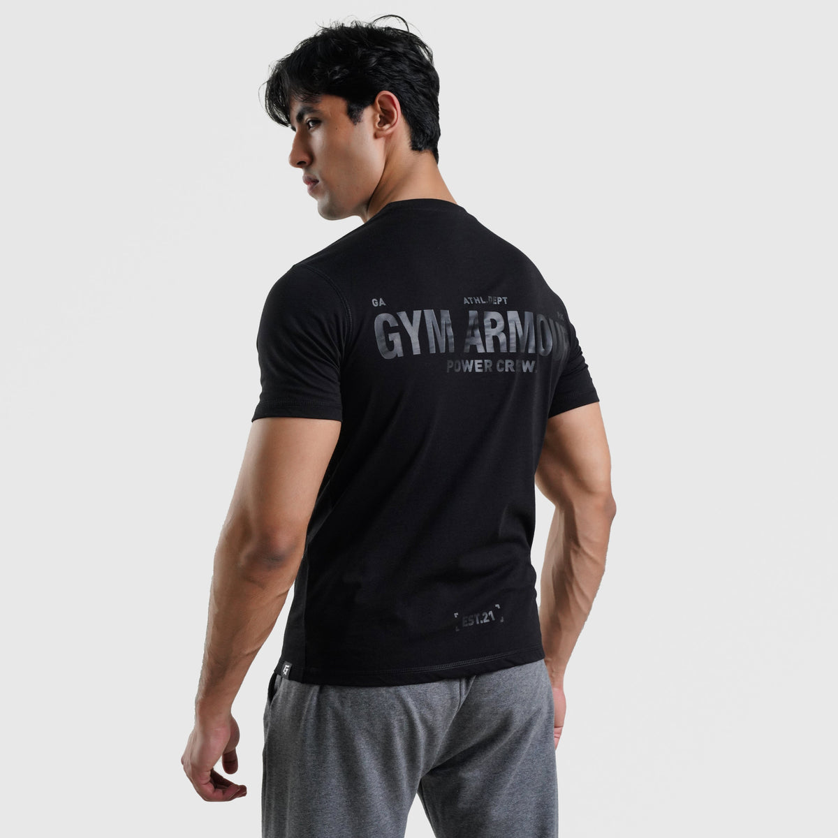 men gym t-shirt sportswear breathable workout tee front view Men T-Shirt Gym Armour Pakistan