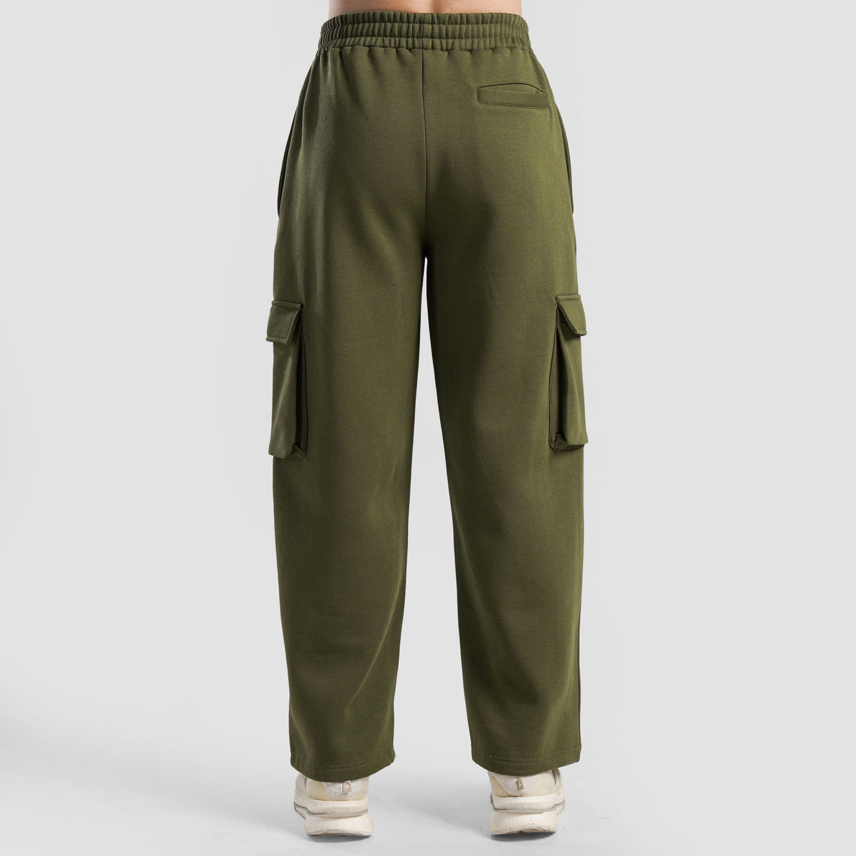 Side angle of Olive GAI Cargo Trousers for men