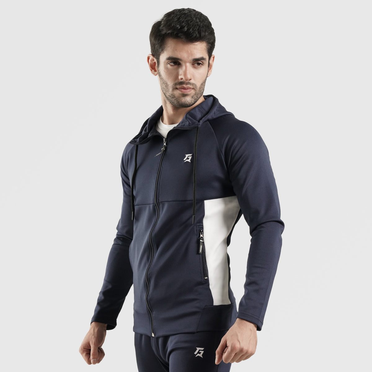 men track top zip gym jacket training outerwear front view Men Track Top GymArmour Pakistan