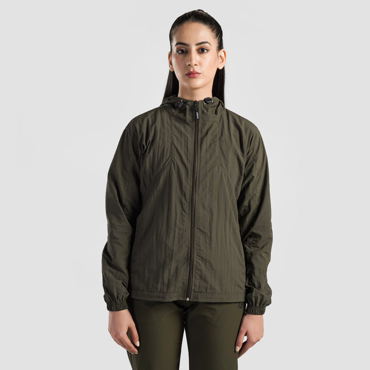 women track top zip gym jacket training outerwear front view Women Track Top Gym Armour Pakistan