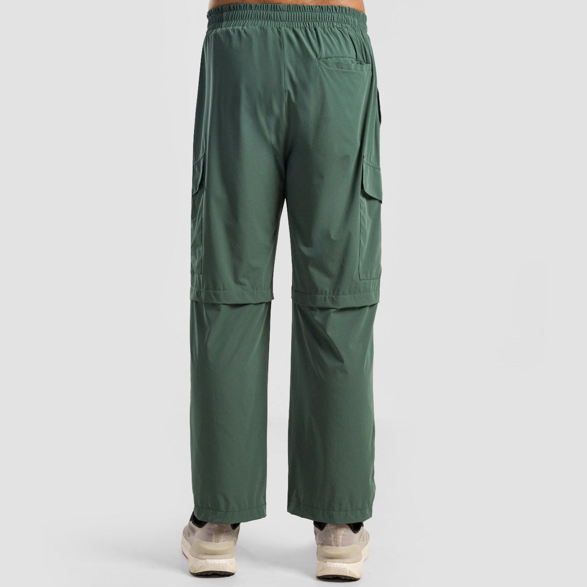 Side angle of Green Stride Stripe Trousers for men