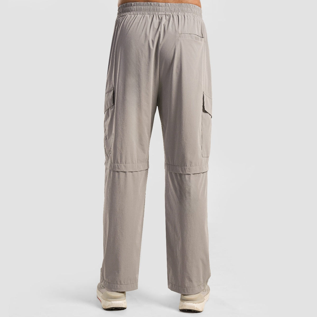 Side angle of Light Grey Stride Stripe Trousers for men