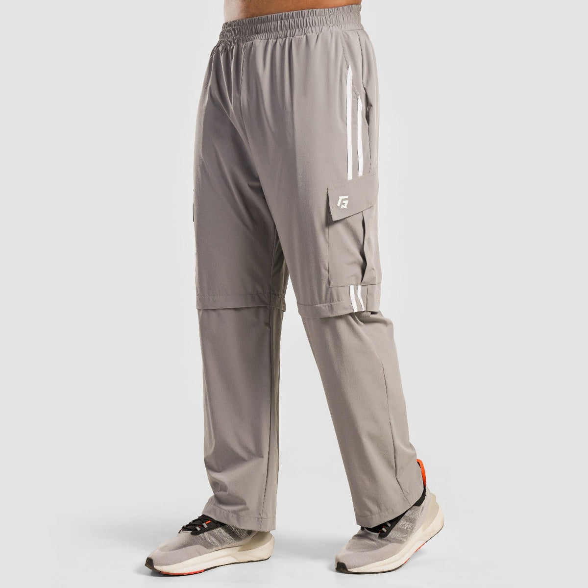 Light Grey Stride Stripe Trousers for men front view