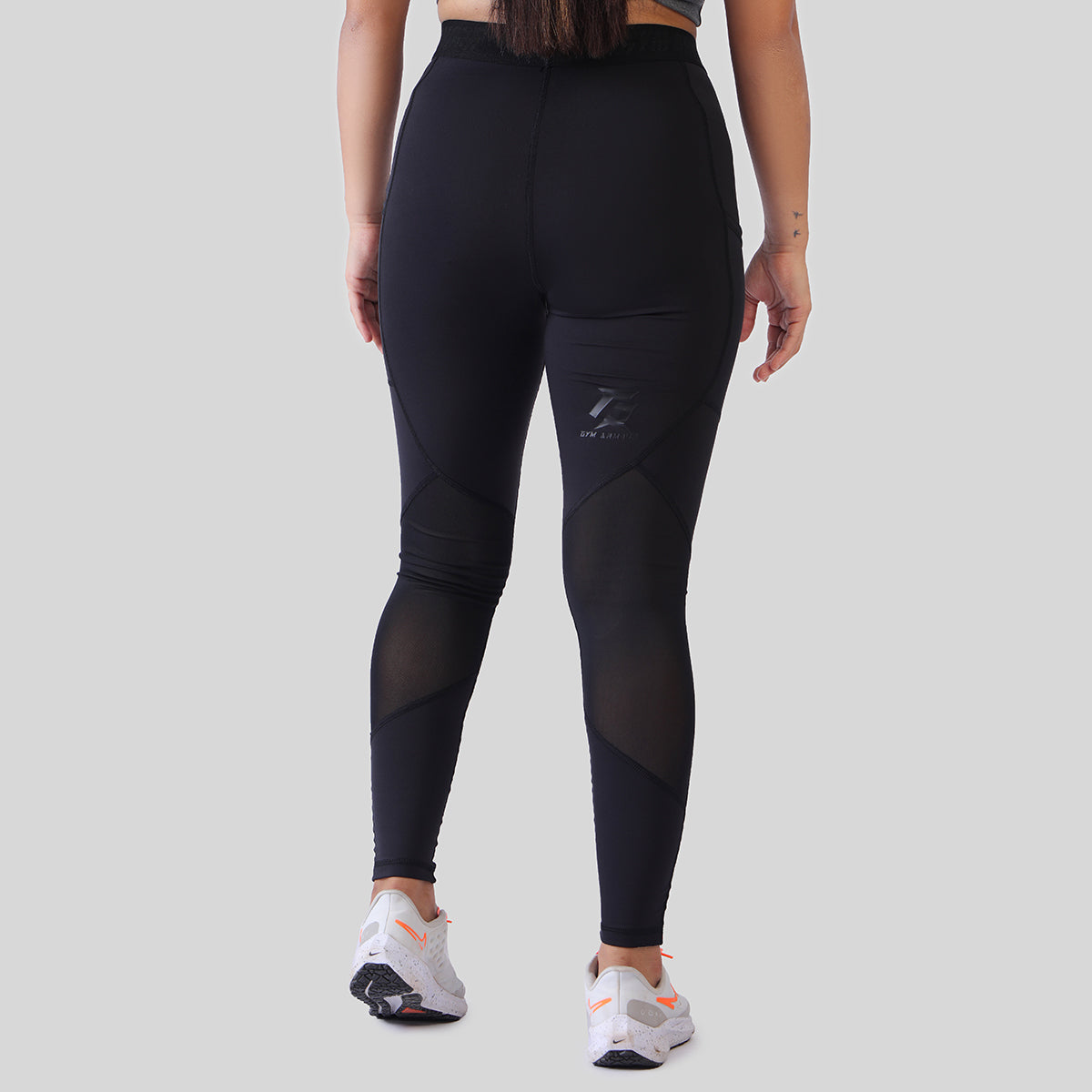 Knee Mesh Leggings (Black)