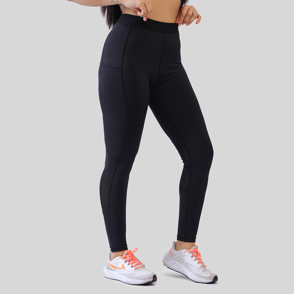 Knee Mesh Leggings (Black)