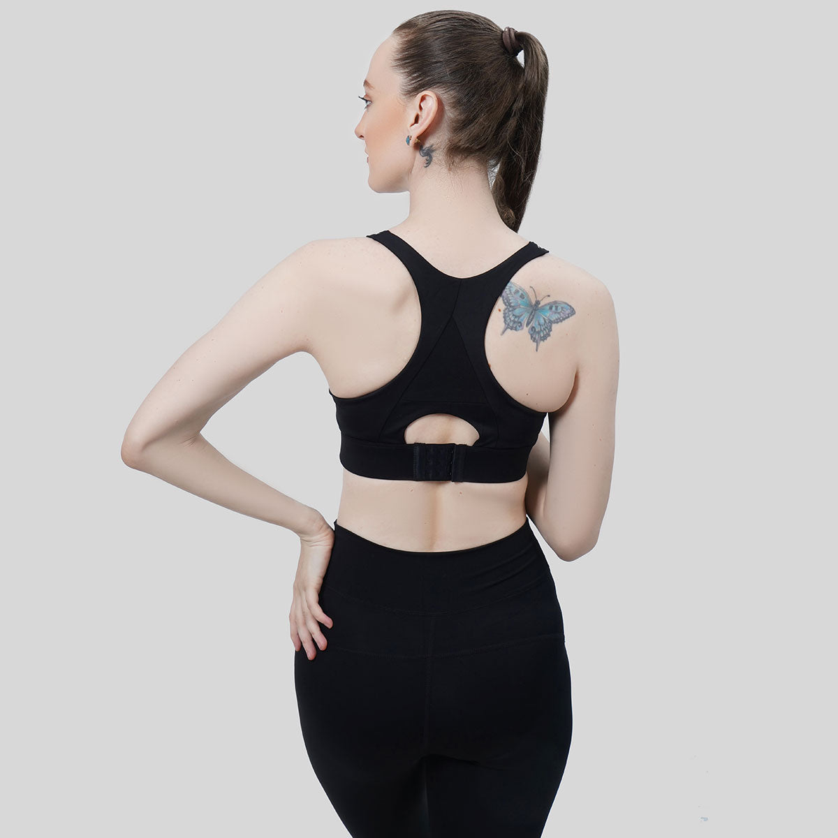 Stretch Net Sports Bra (Black)
