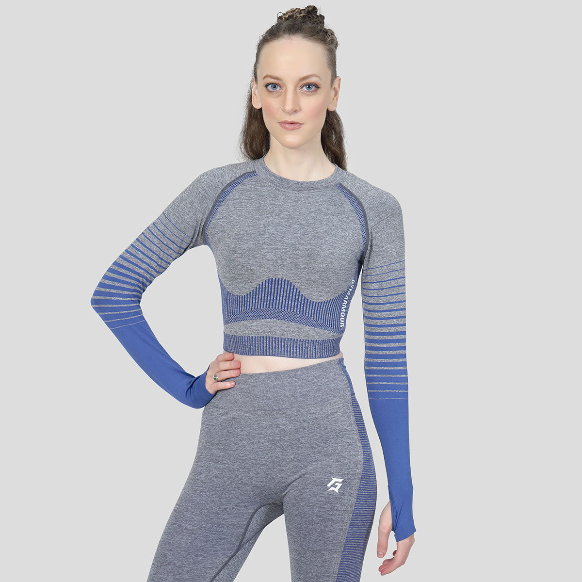 Thunder Crop Top (Grey-Blue)