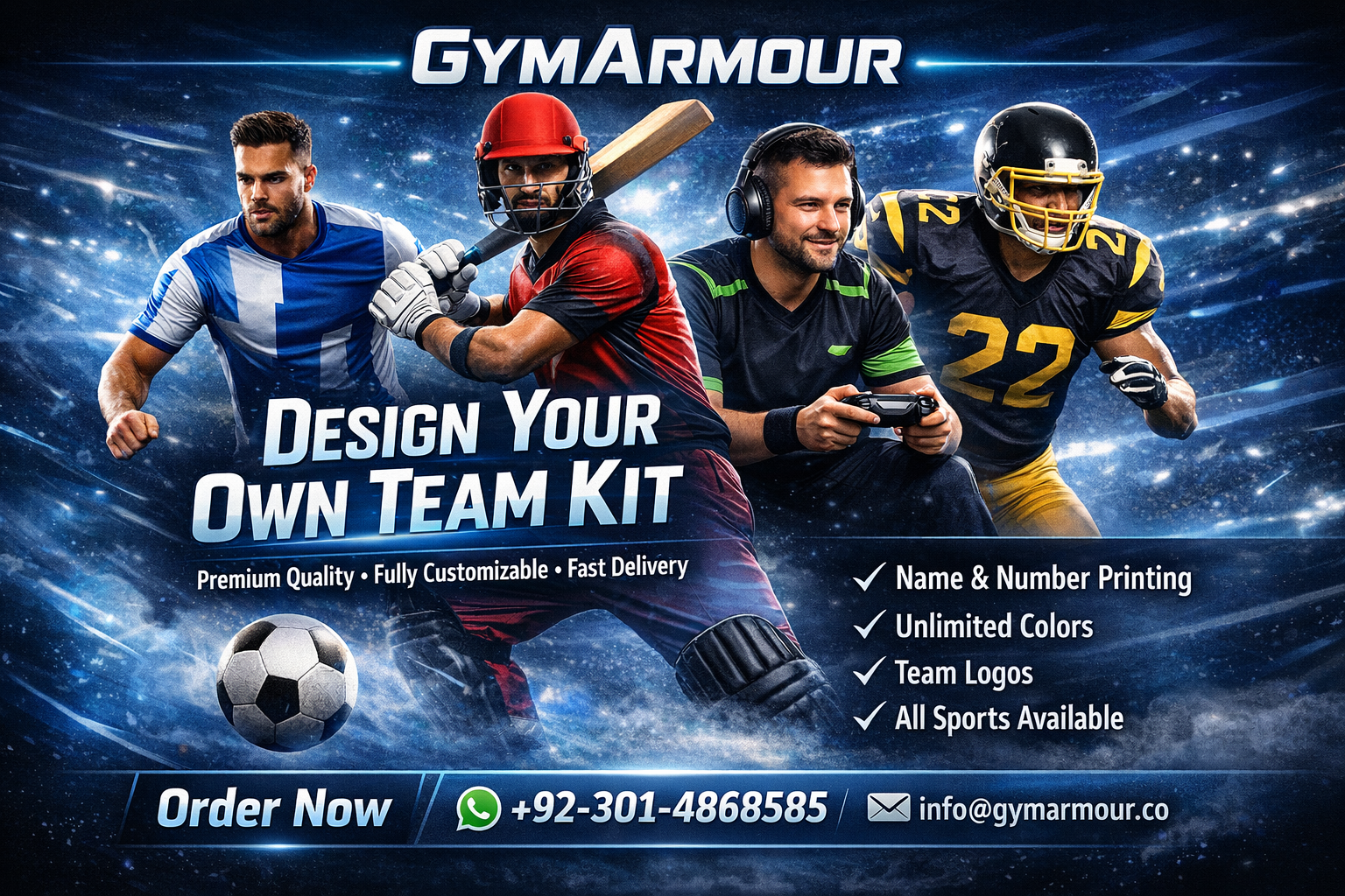 Custom Team Kits in Pakistan | Personalized Sports Uniforms – Gym Armour