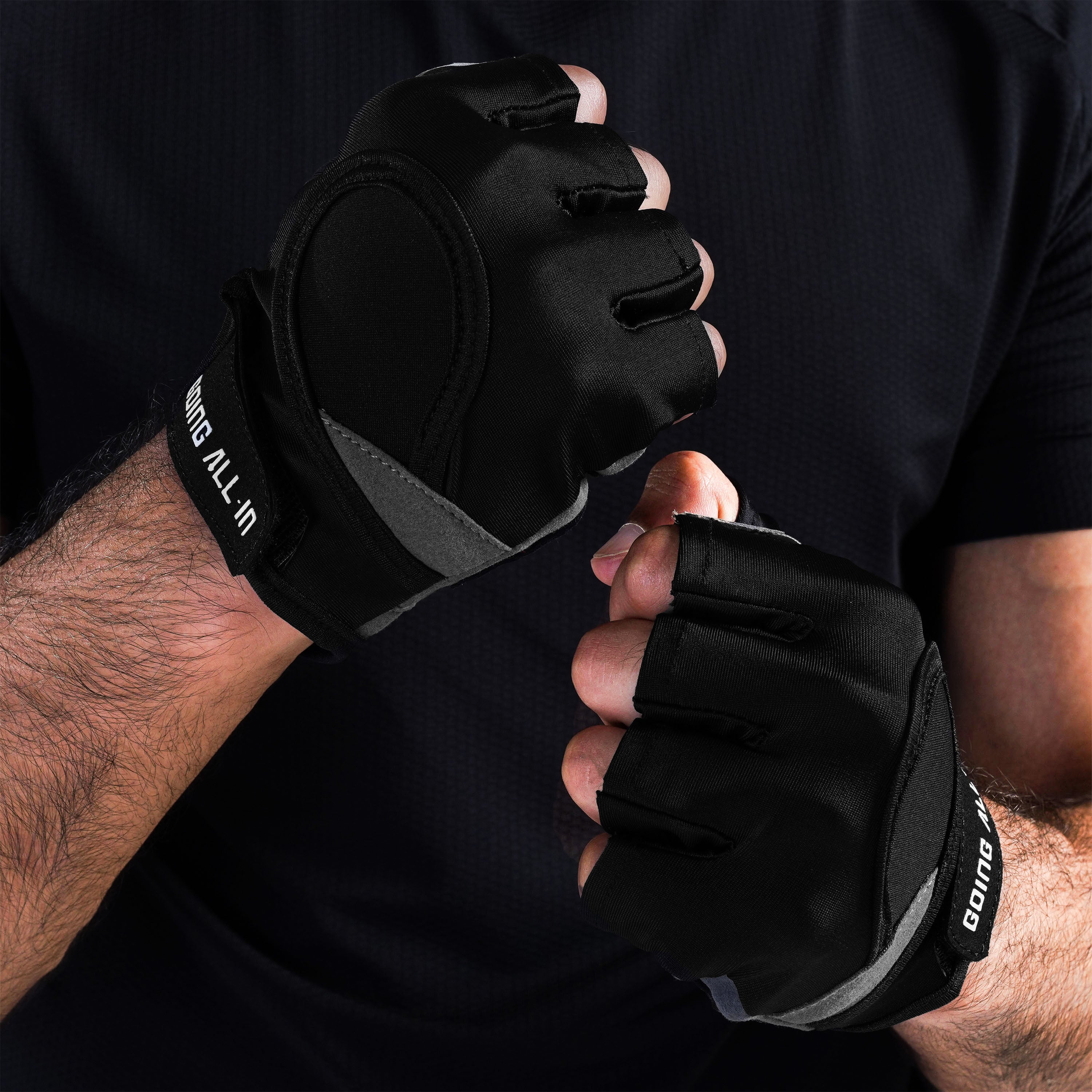 Power Grip Pro Gloves (Black-Grey)