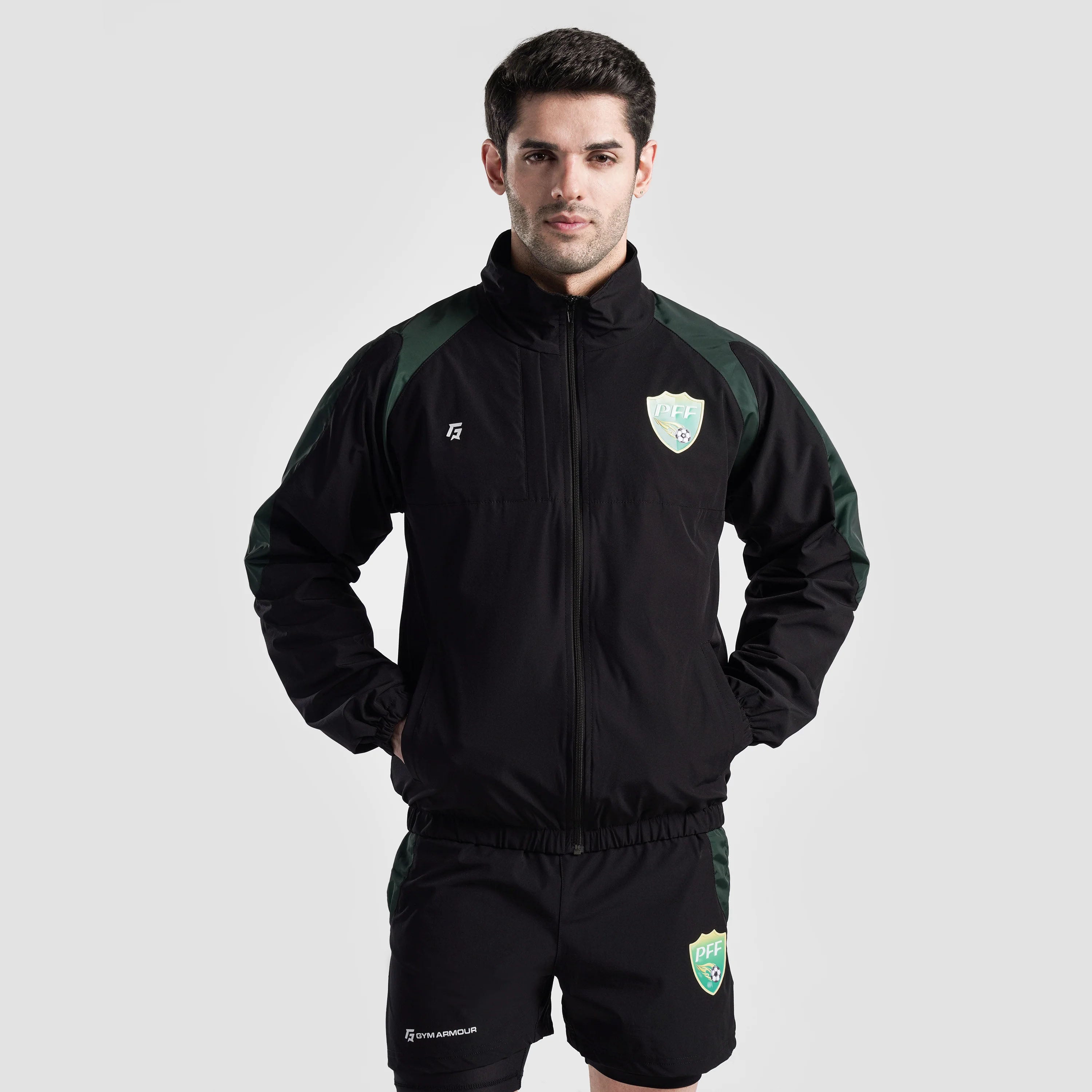 The PFF Essential Rise Jacket (Black-Green)