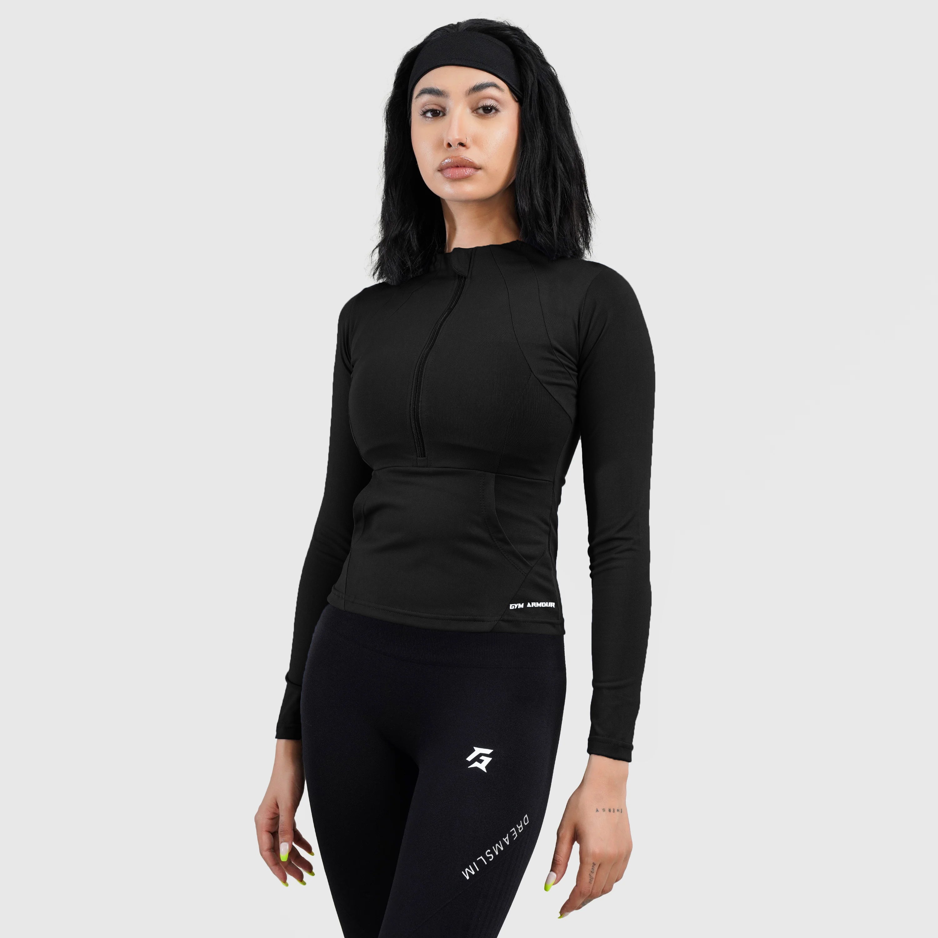 GA Half Zip Top (Black)